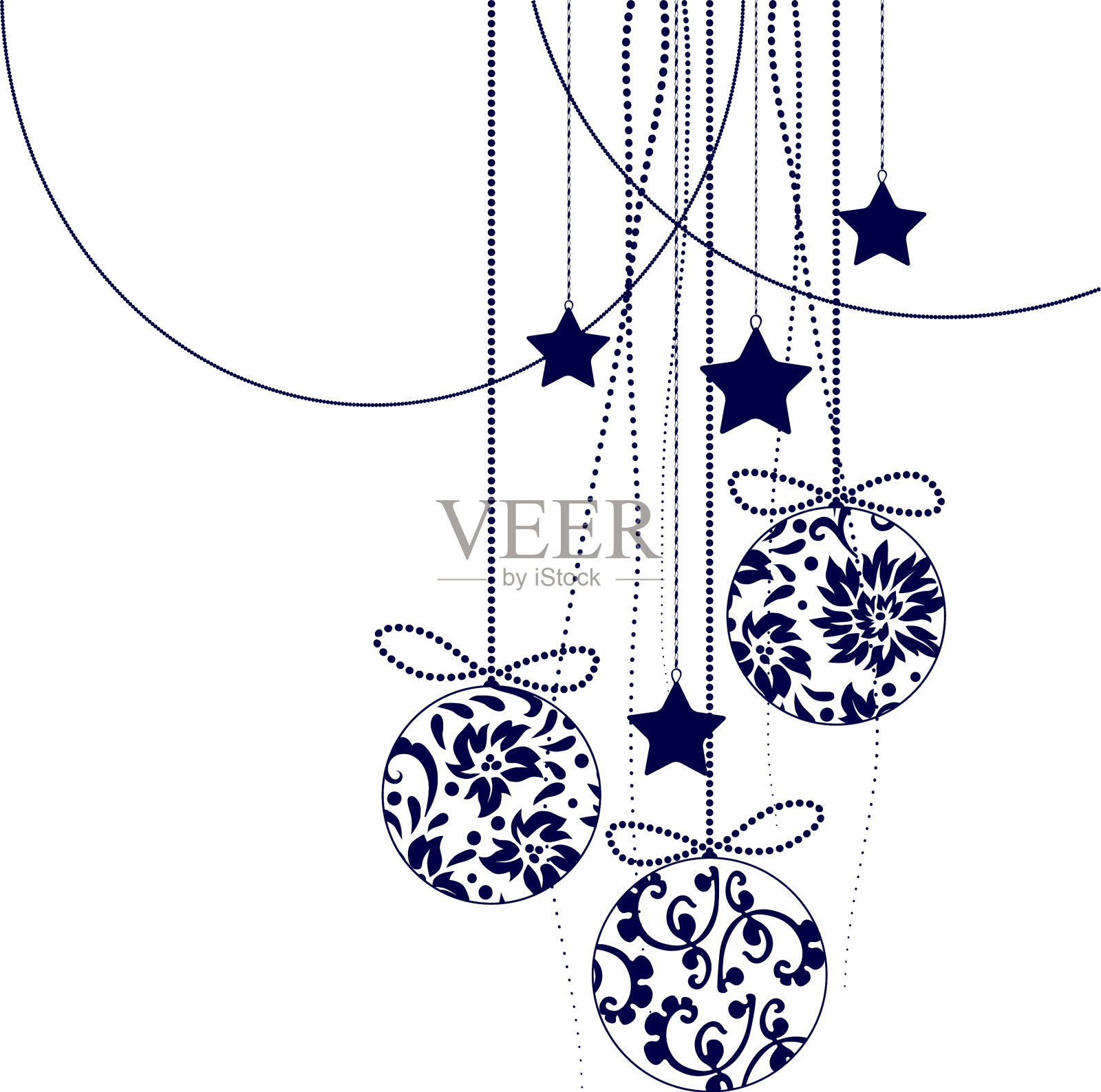 黑色圣诞装饰元素设计元素图片