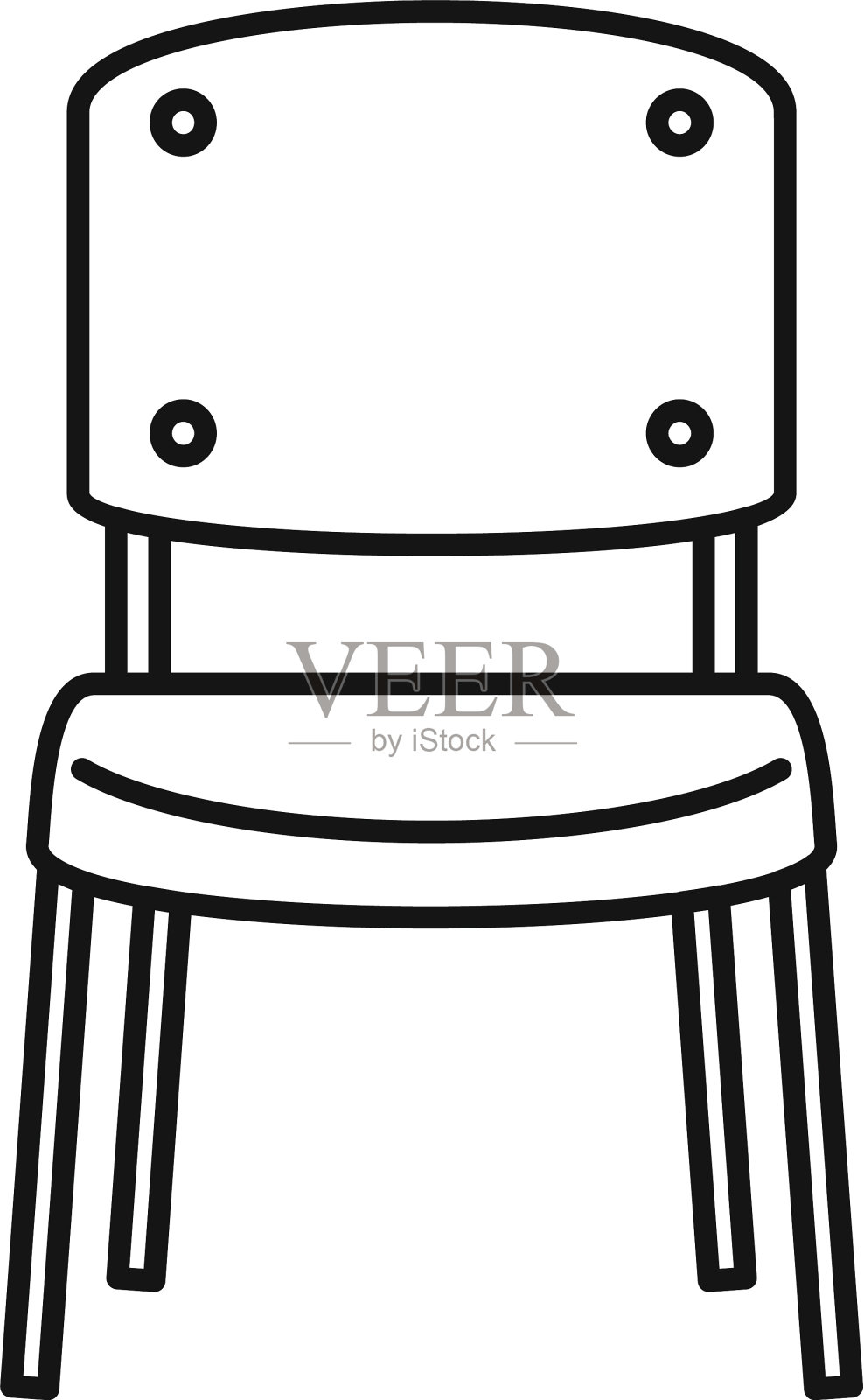 办公椅图标轮廓风格设计元素图片