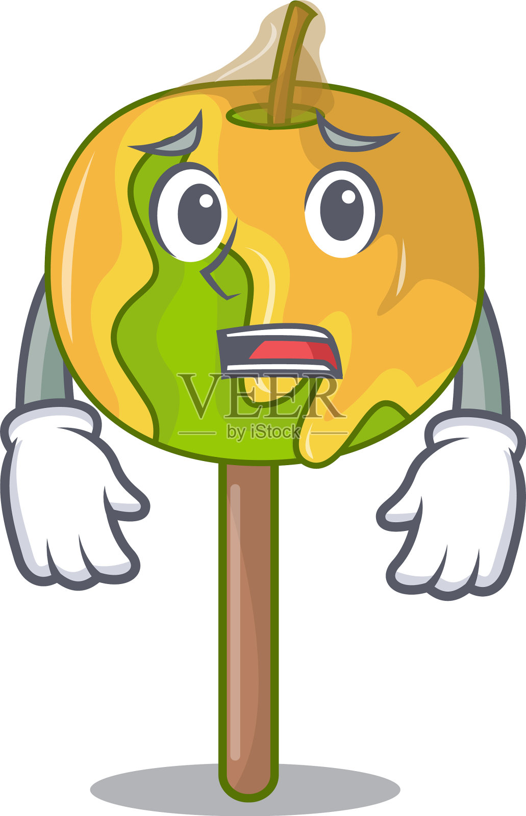 害怕糖果苹果卡通吉祥物设计元素图片