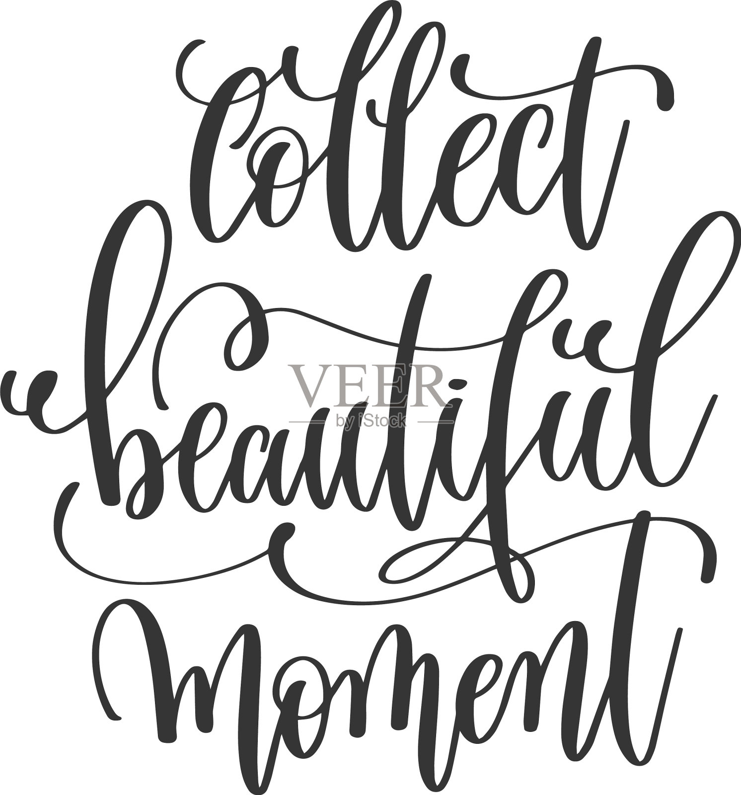 收藏美丽瞬间黑白手设计元素图片