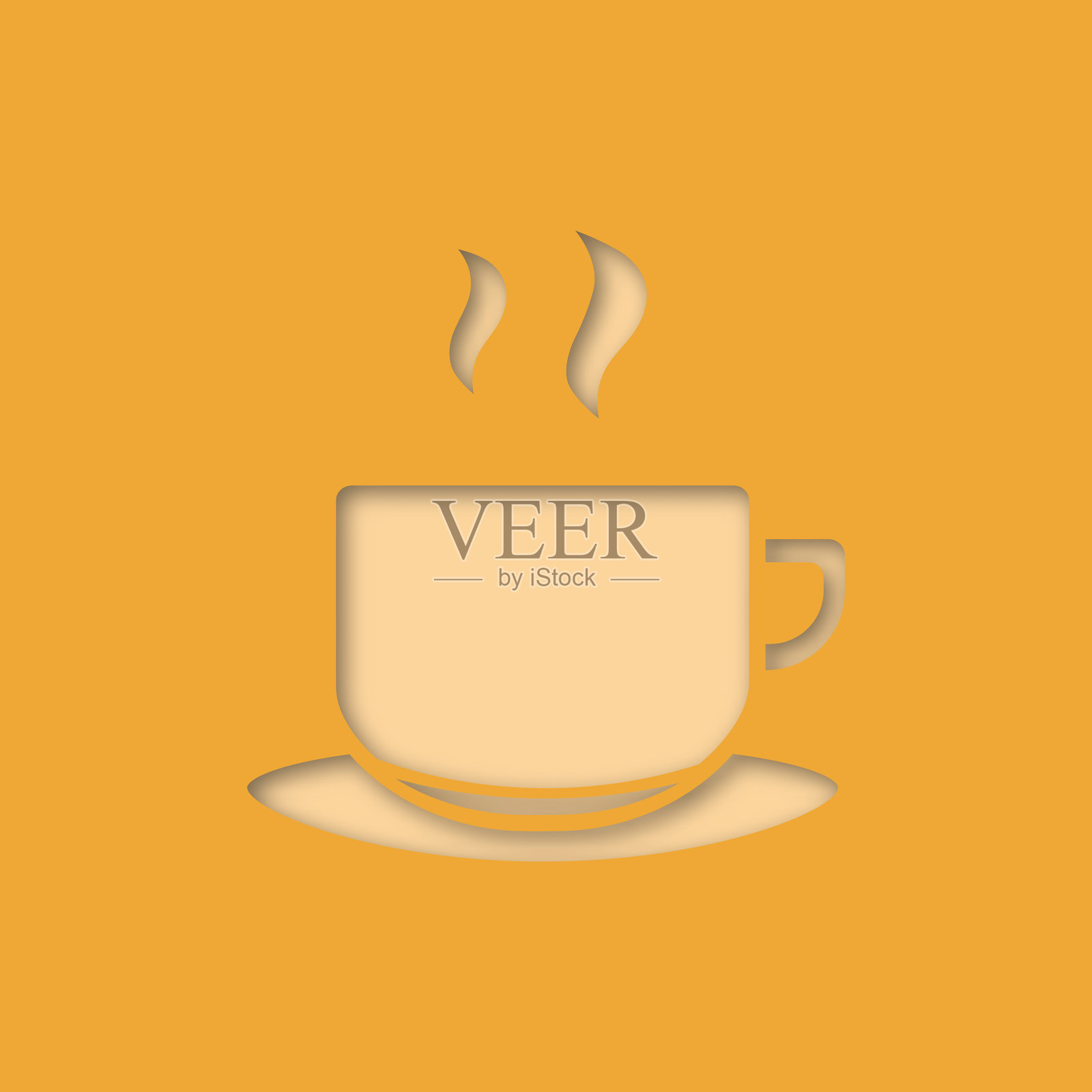 杯子用热饮纸剪出图标插画图片素材