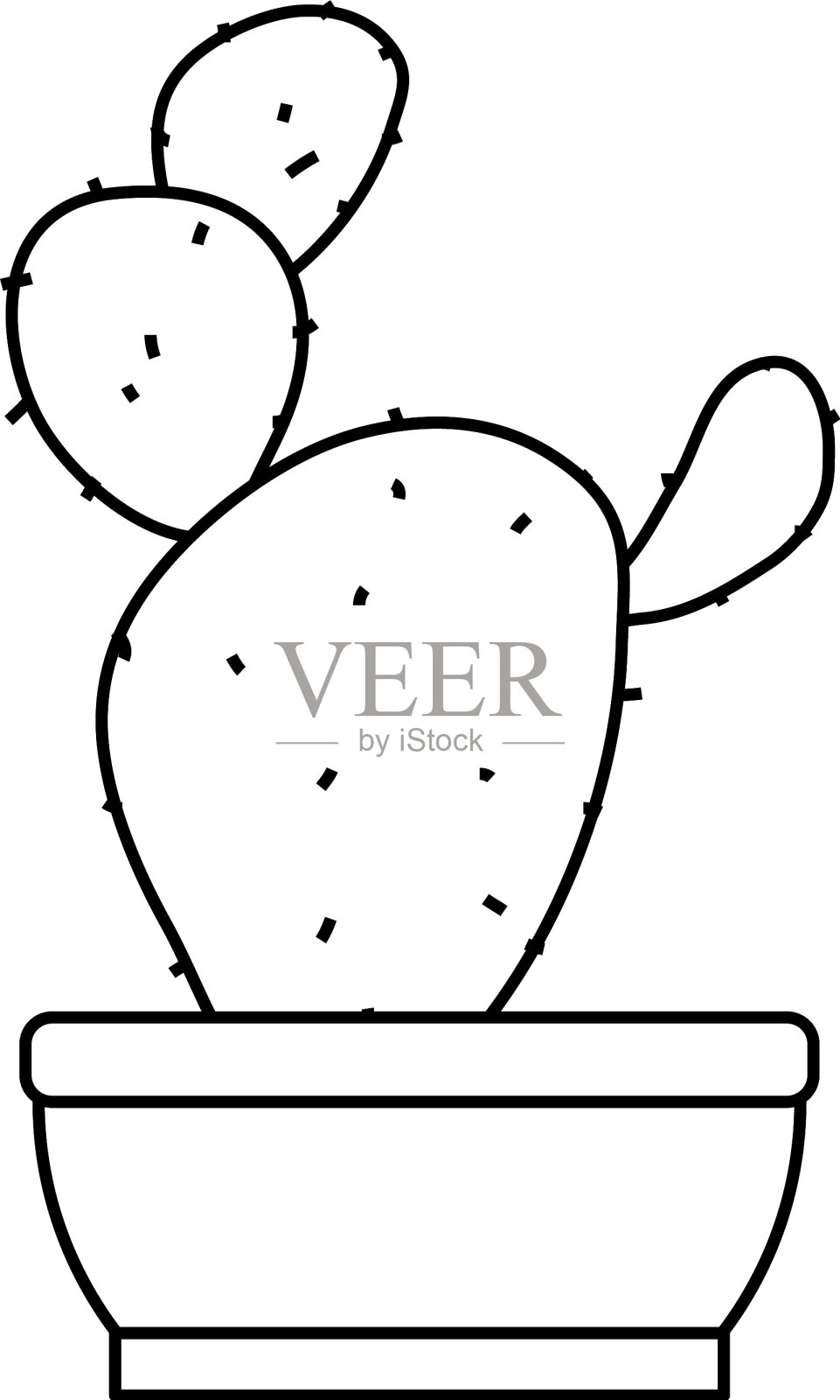 花盆里的卡通仙人掌设计元素图片