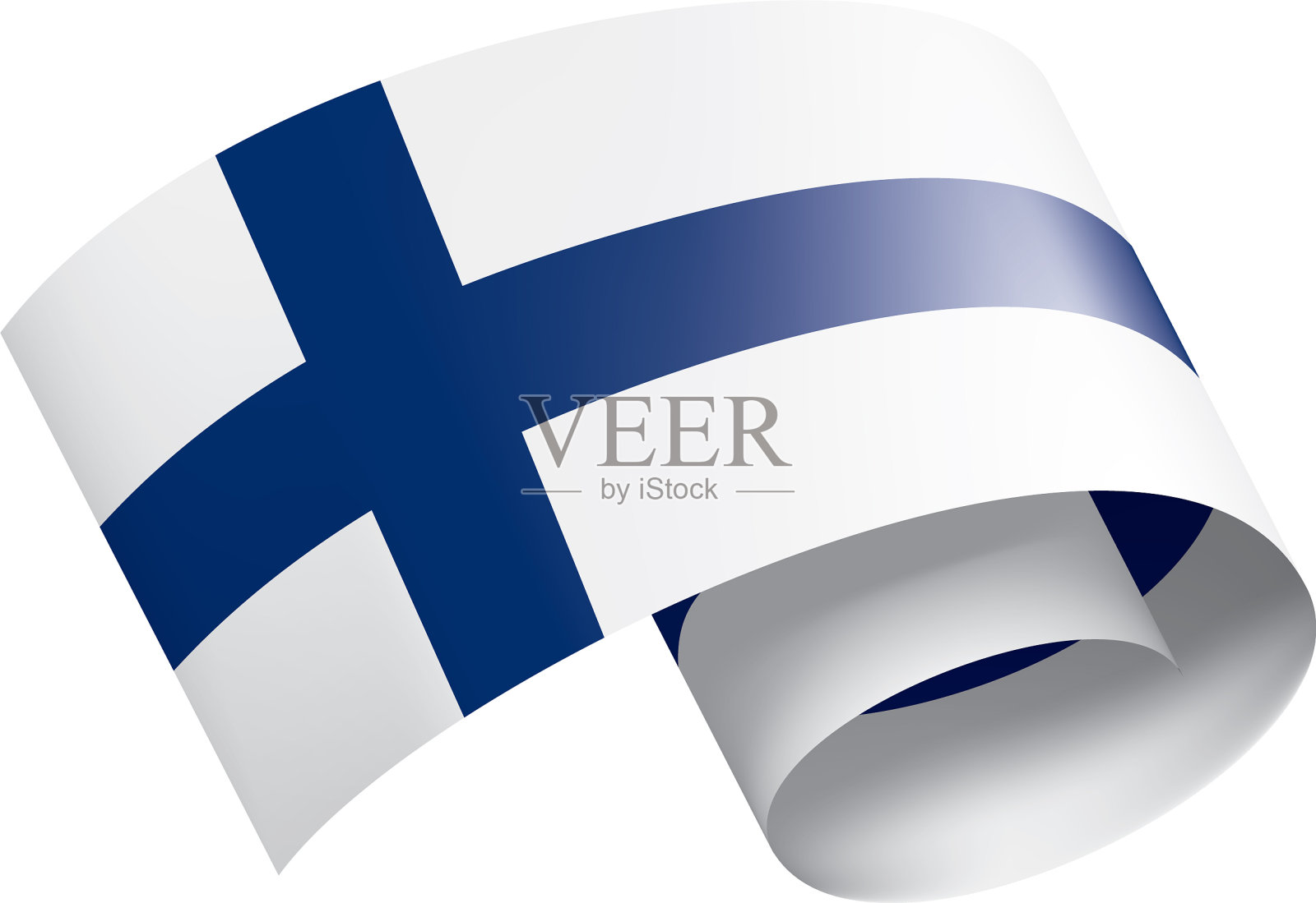 芬兰国旗上有白色设计元素图片