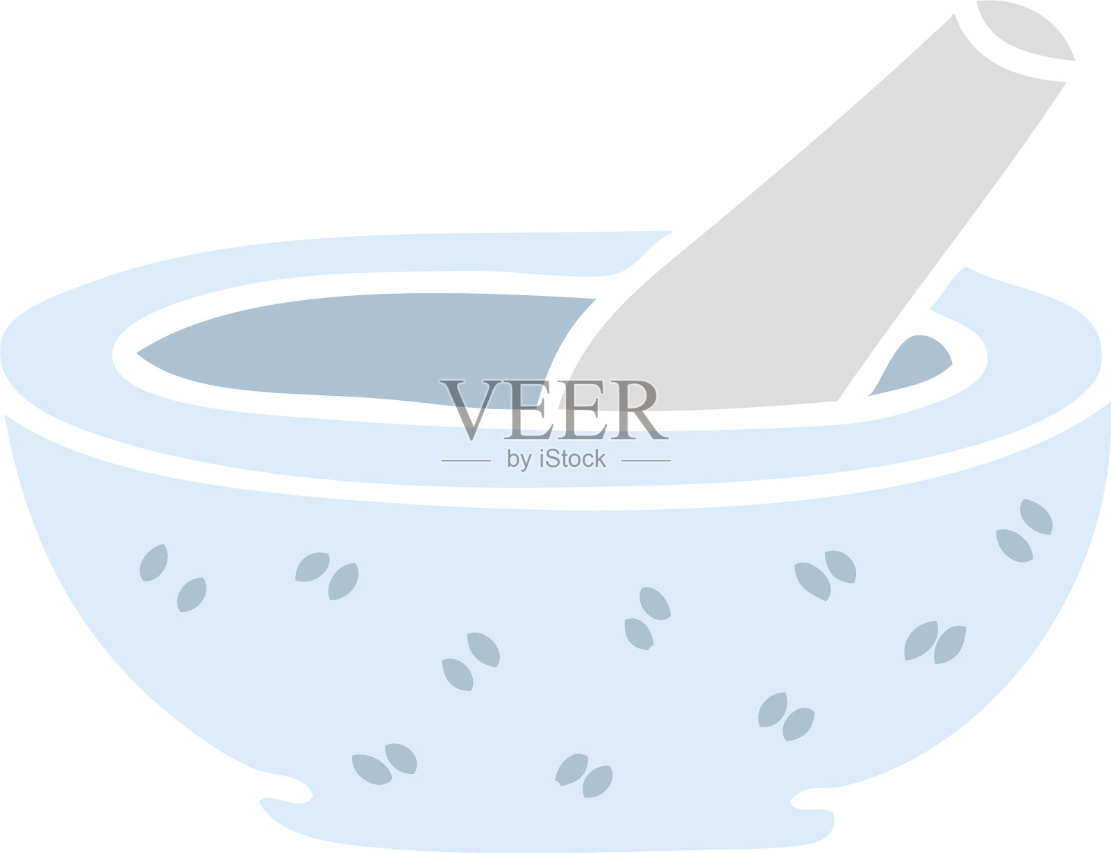 古怪的手绘卡通杵和研钵设计元素图片