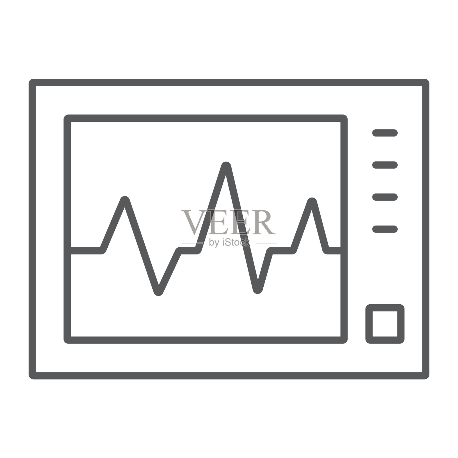 心电机细线图标医学心内科图标素材