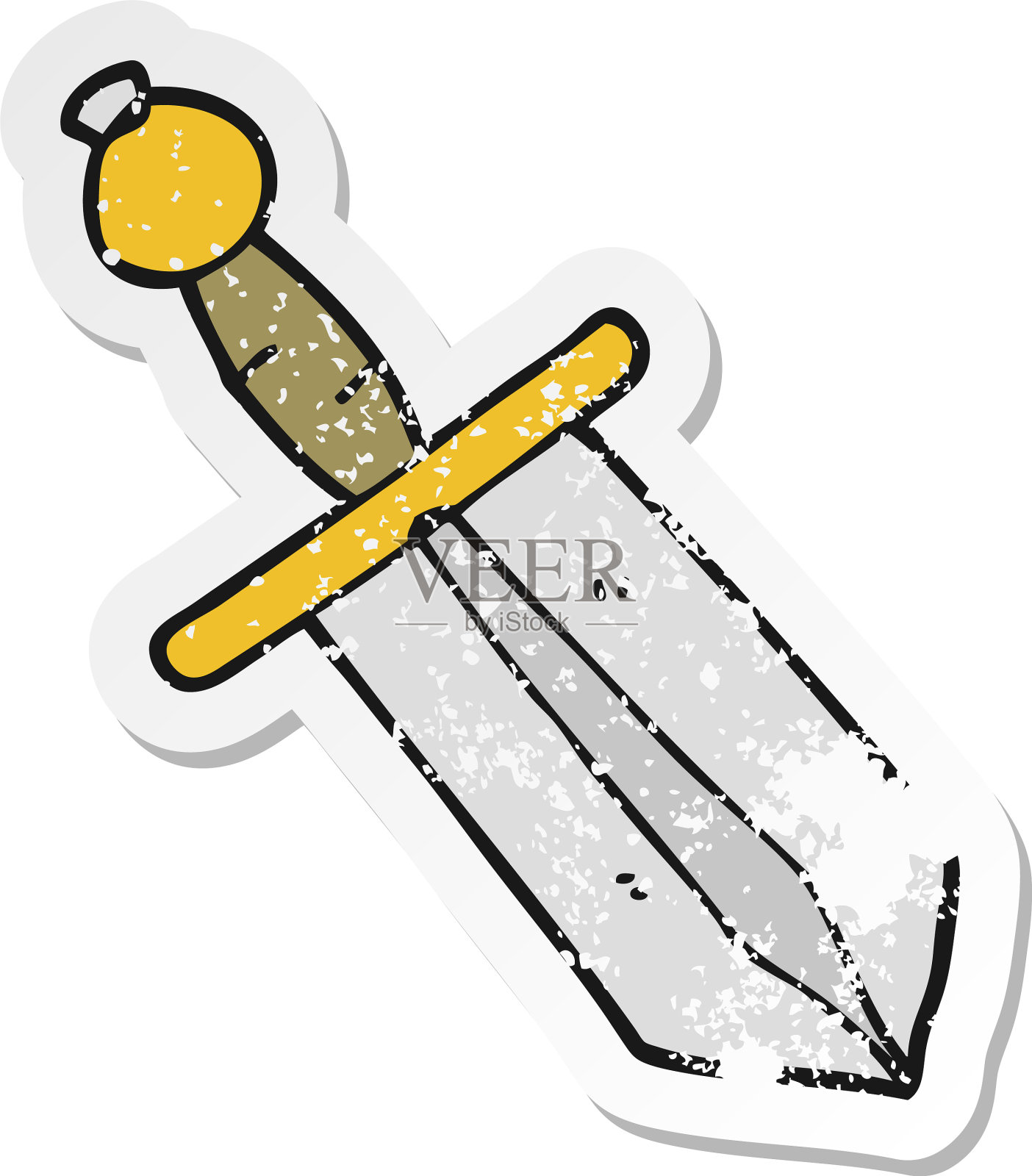 一个卡通匕首的贴纸设计元素图片