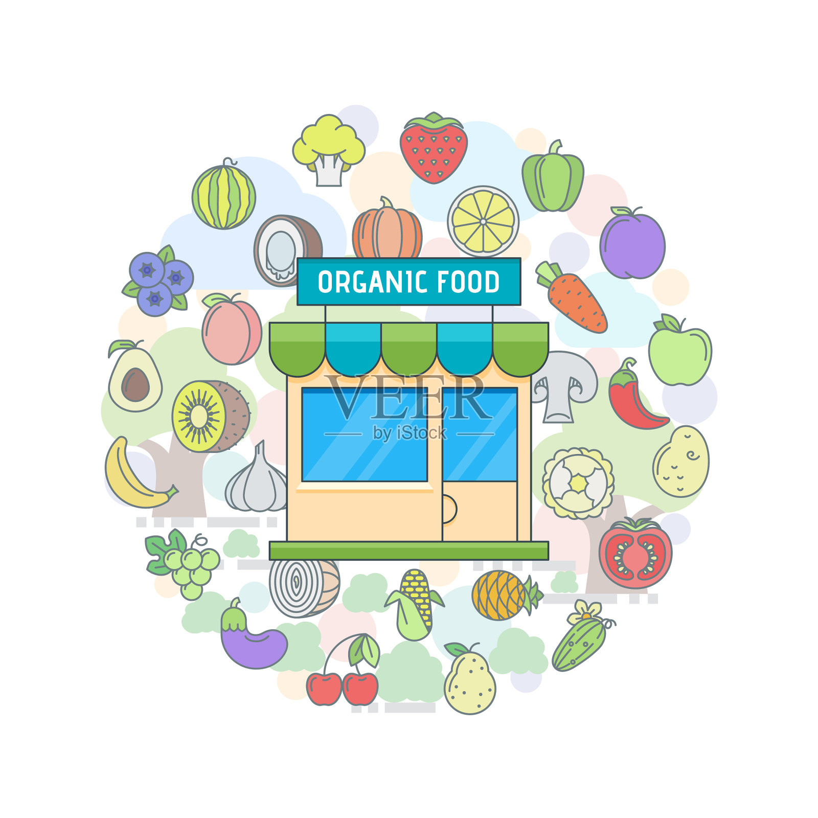 有机食品商店设计元素图片