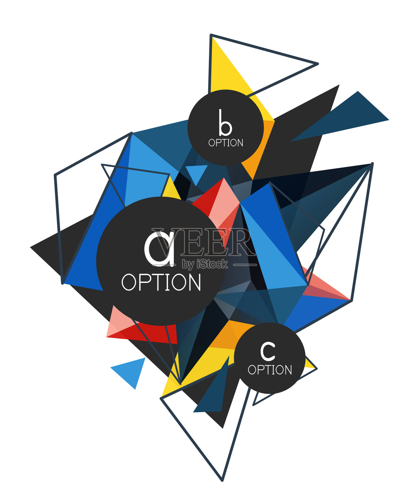 三角形抽象背景低聚设计元素图片