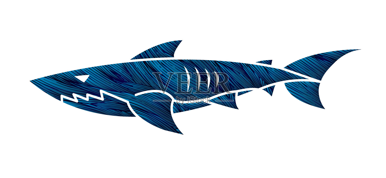鲨鱼游泳图形设计元素图片