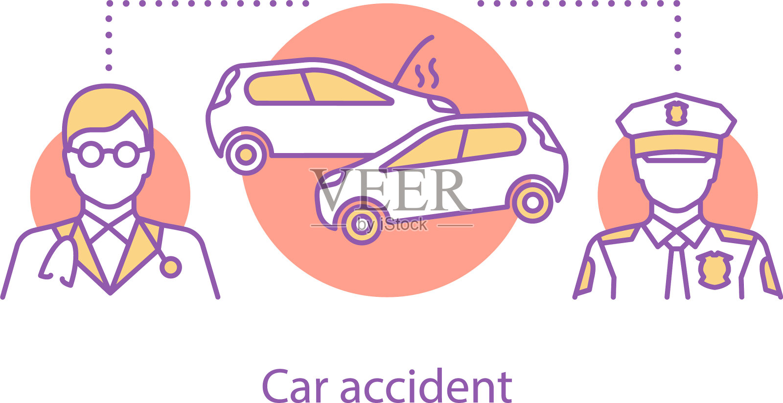 车祸概念图标插画图片素材