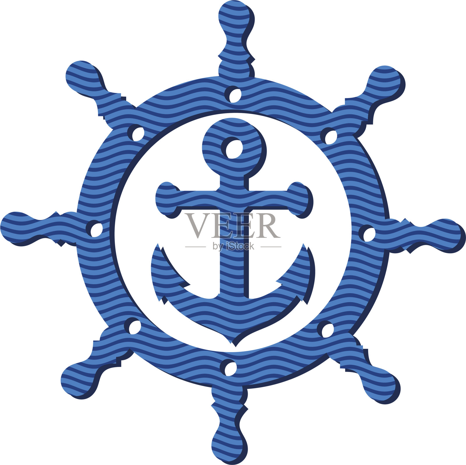 锚和方向盘设计元素图片