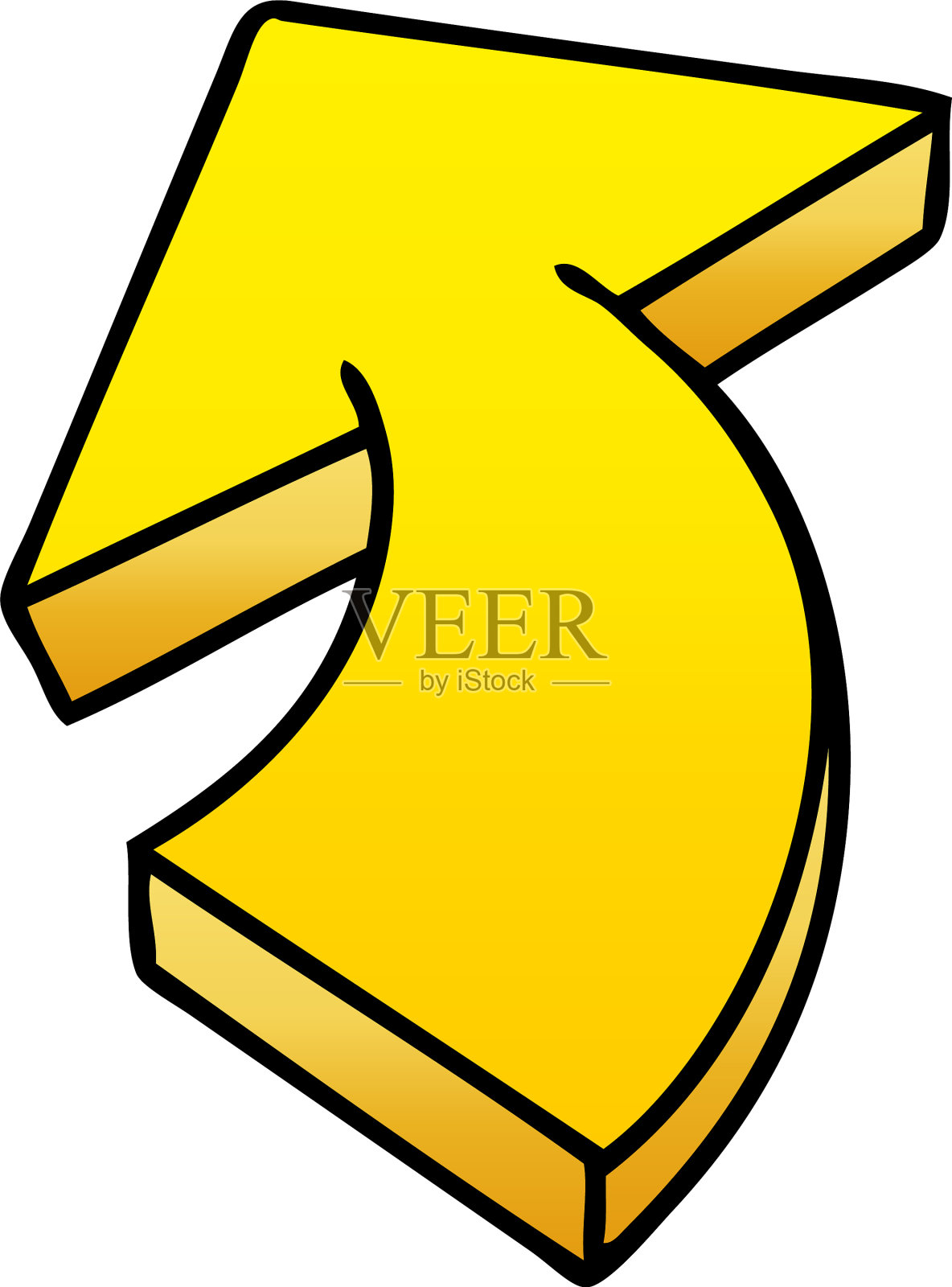 古怪的渐变阴影卡通箭头设计元素图片