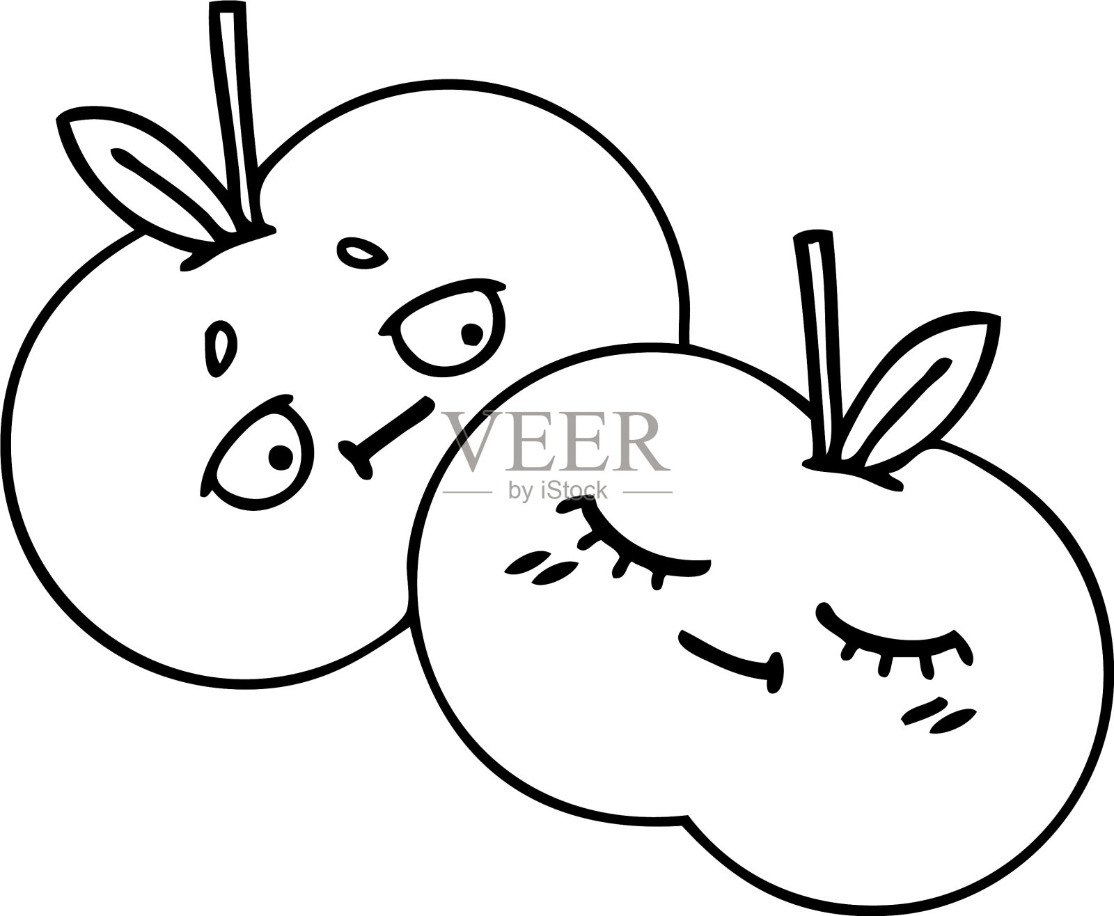 线画卡通多汁的苹果设计元素图片