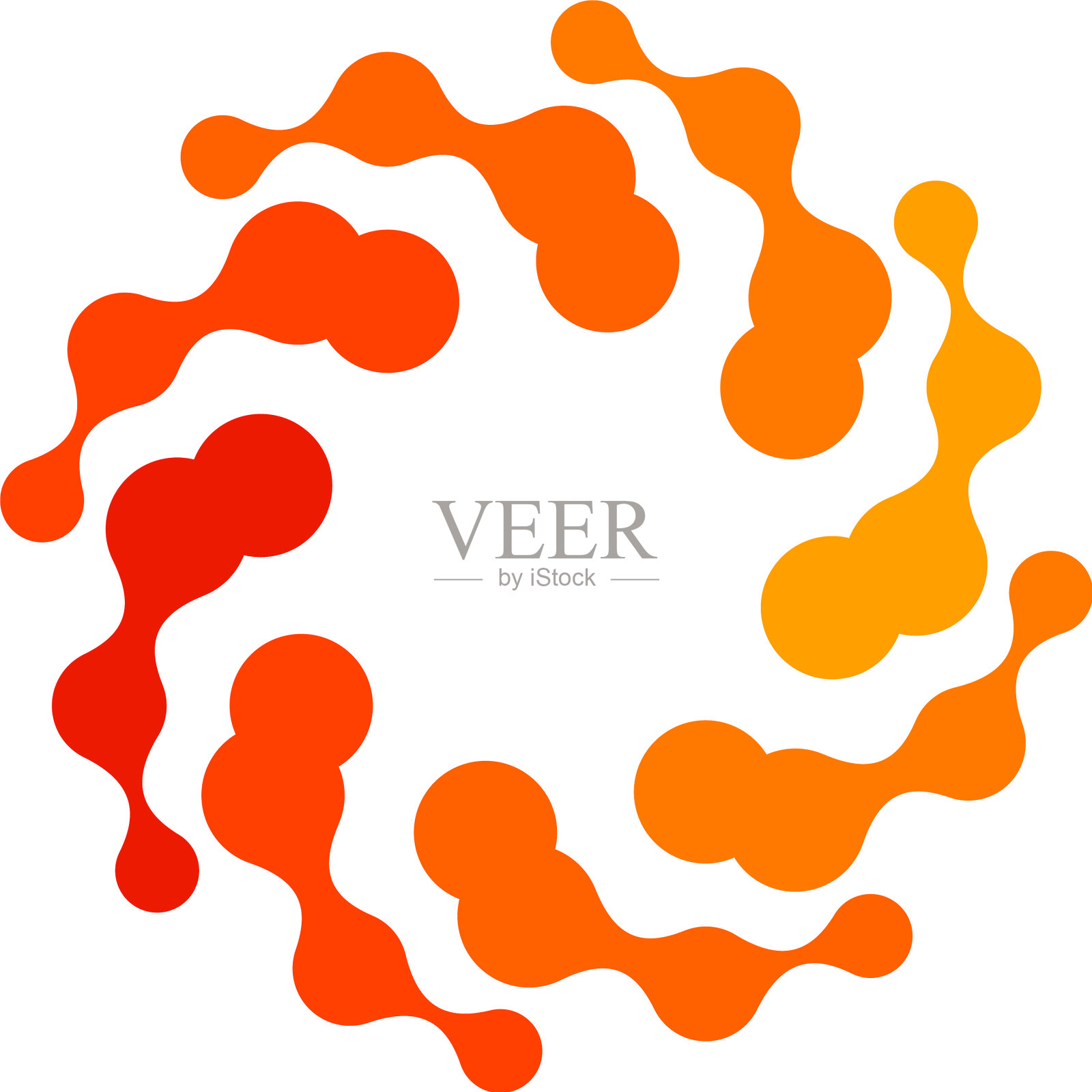 孤立抽象圆形橙色标志设计元素图片