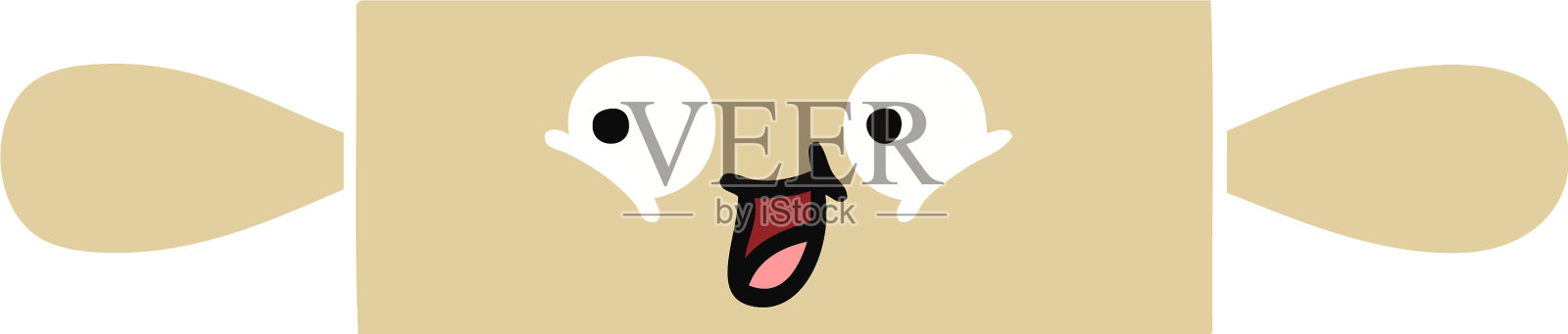 平色复古卡通擀面杖设计元素图片