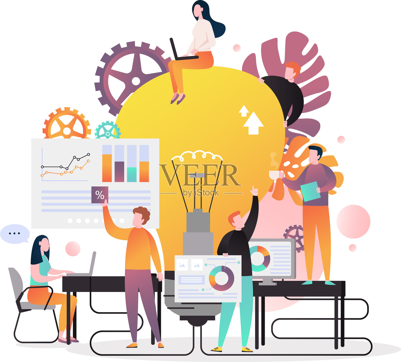 商业理念概念的网站横幅设计元素图片