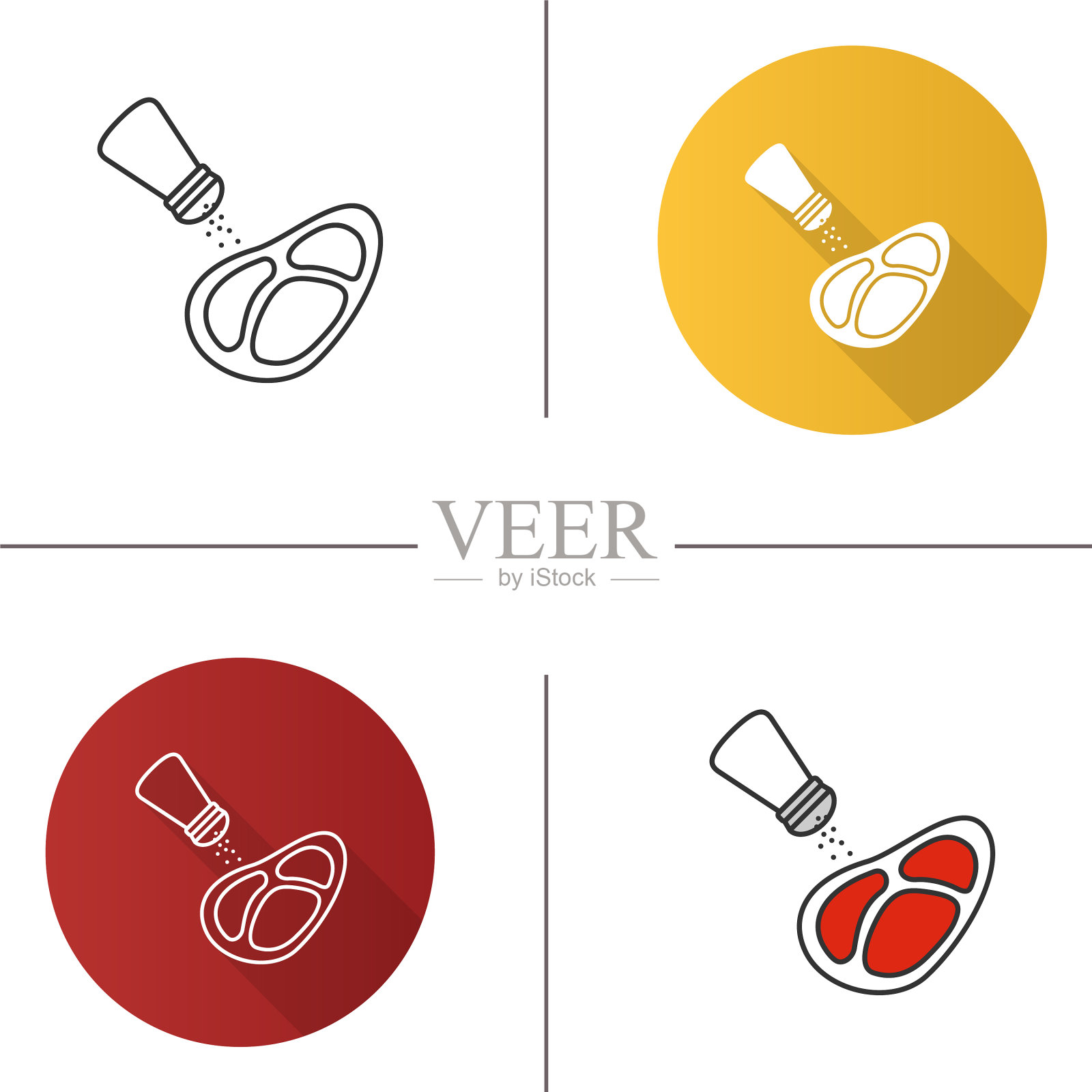 盐腌制牛排图标插画图片素材