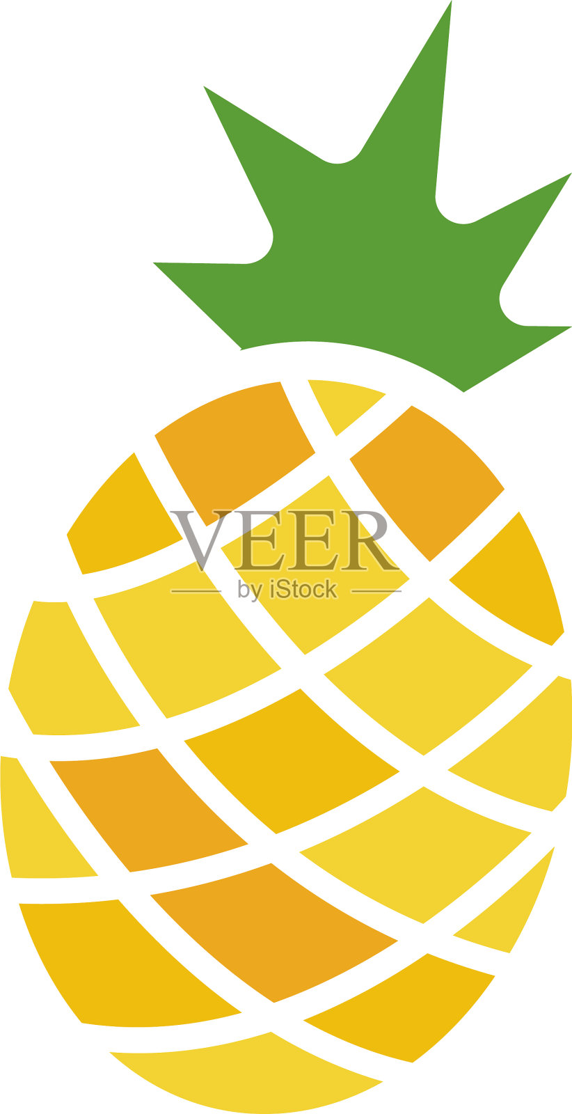 菠萝字形彩色图标设计元素图片