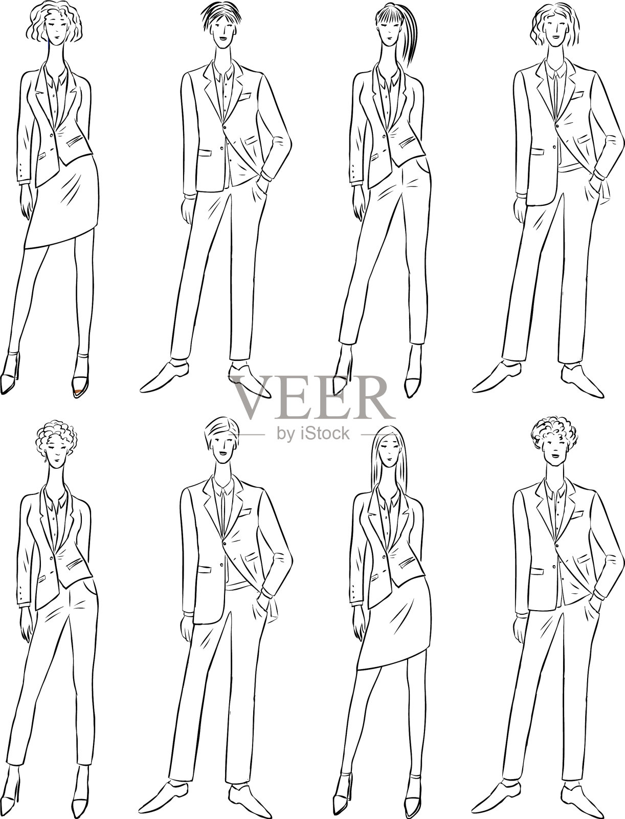 轮廓画是年轻人的经典插画图片素材