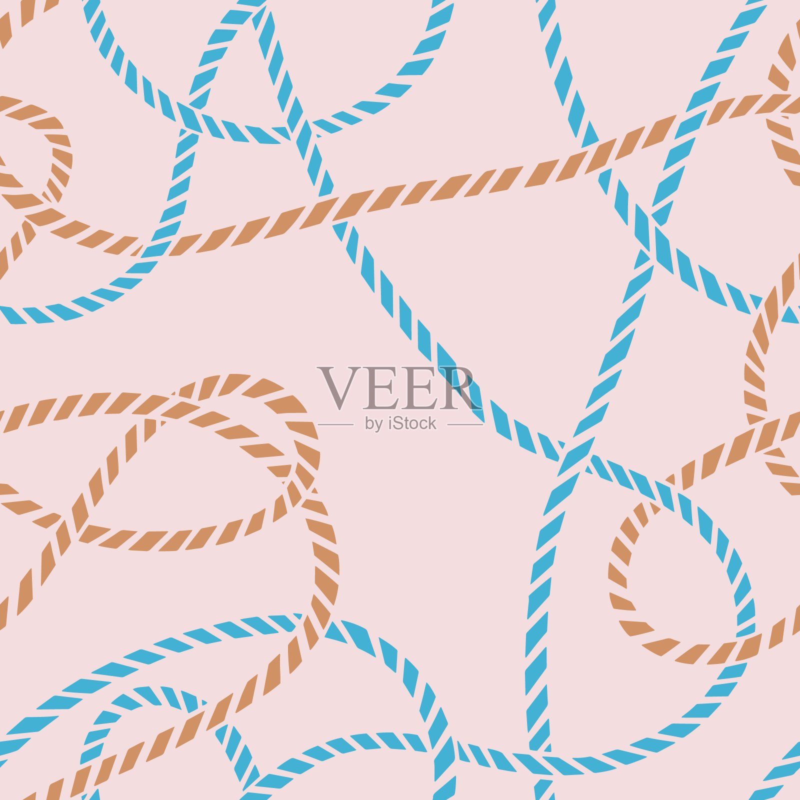 用扭弯绳制成的无缝图案。插画图片素材