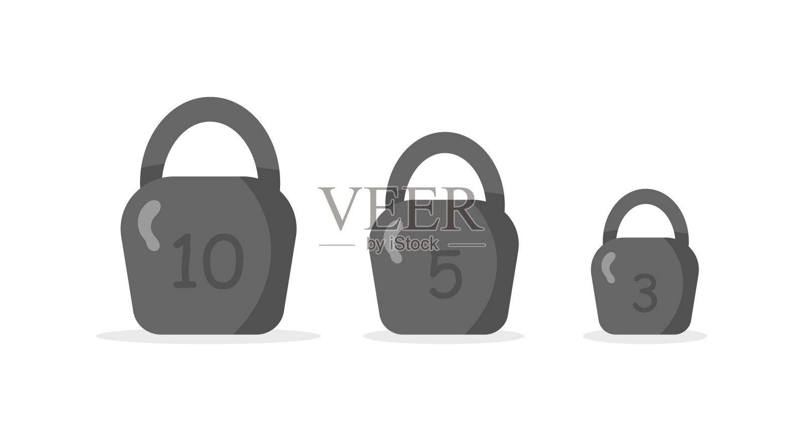 哑铃健身。插画图片素材