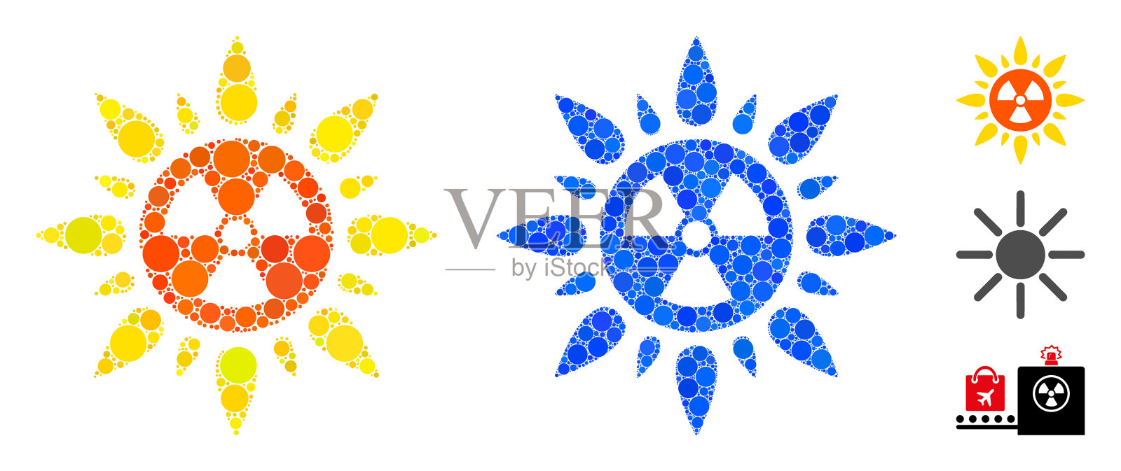 原子辐射组成图标圆点插画图片素材