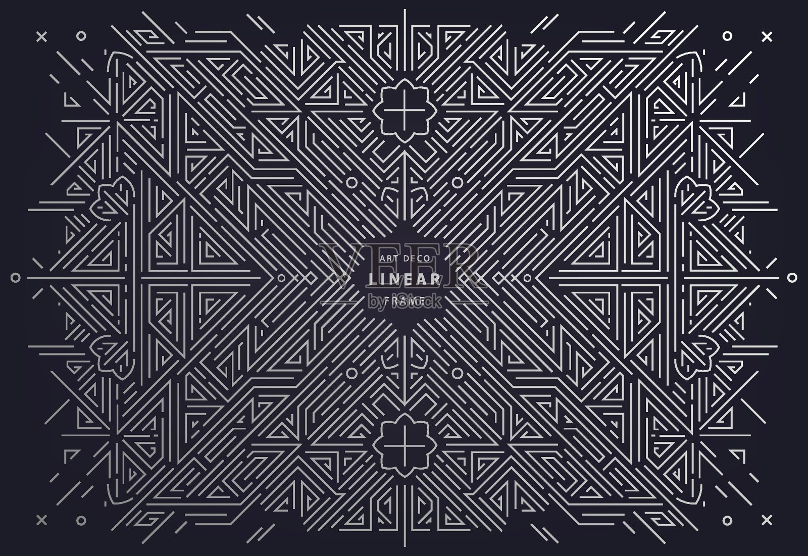 矢量装饰艺术框架，抽象几何设计模板的奢侈品。几何背景。线性装饰构成，复古。用于包装、品牌、装饰等。插画图片素材