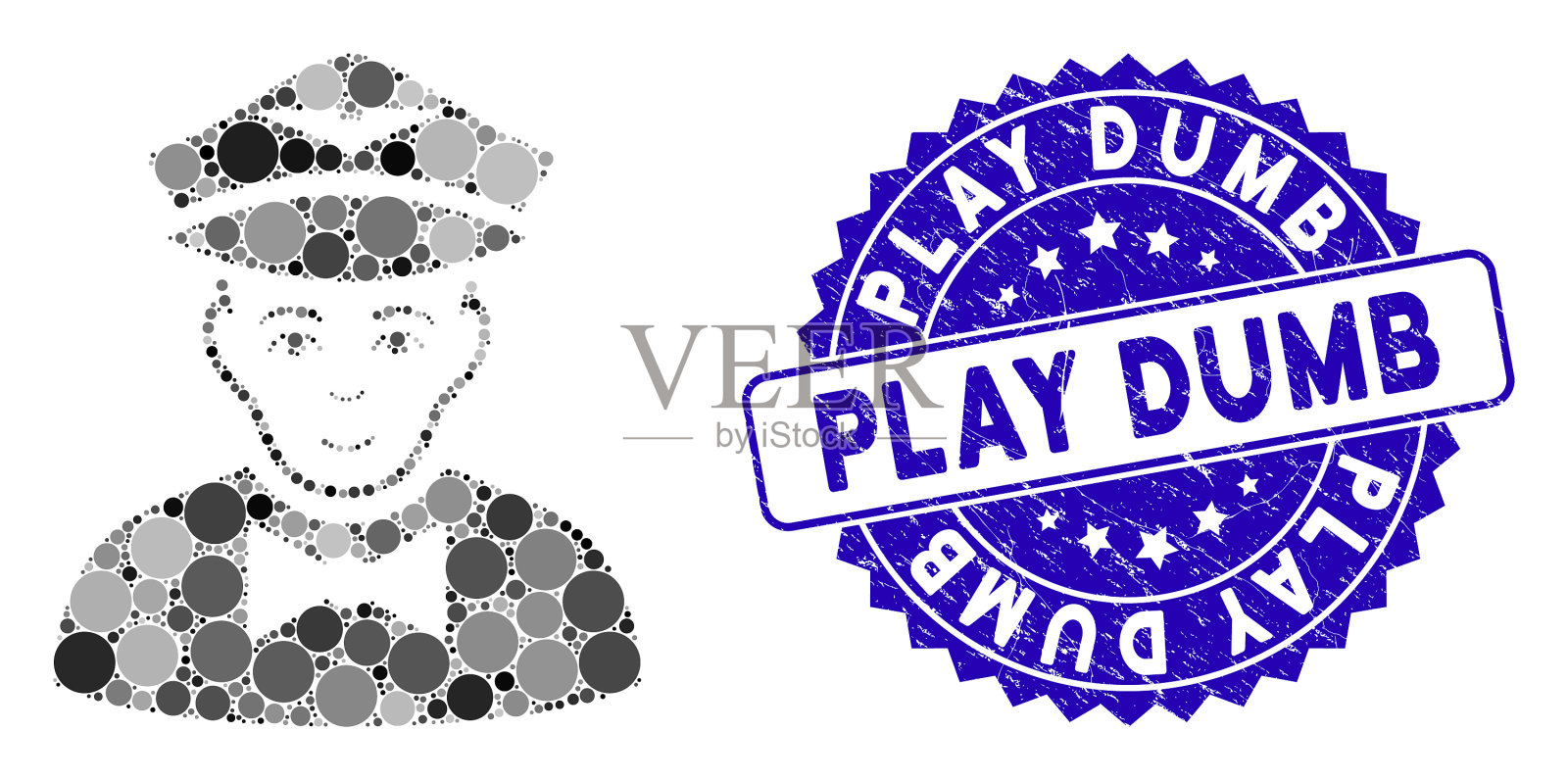 拼贴航空乘务员偶像与垃圾摇滚扮演哑巴插画图片素材