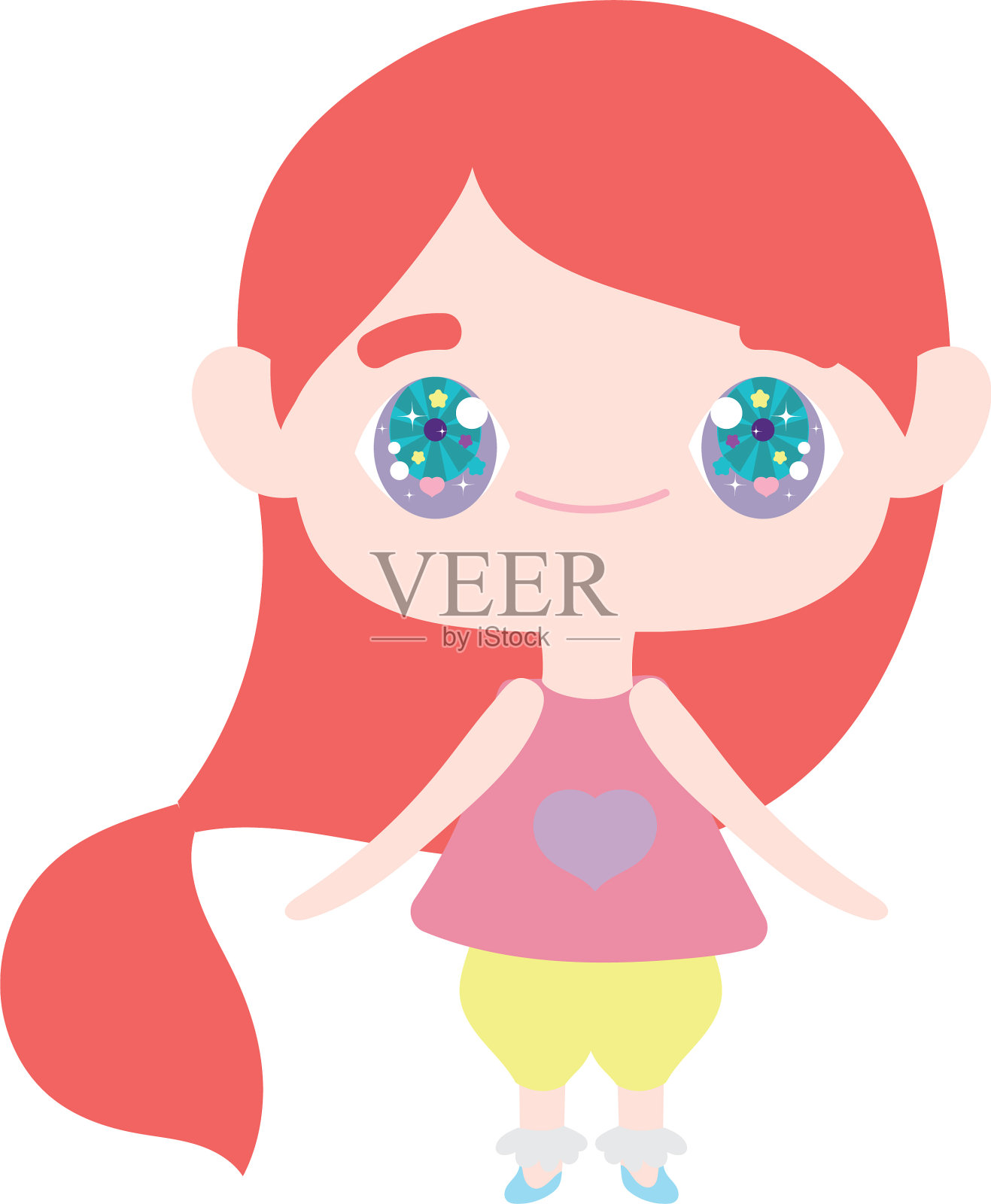 小朋友可爱的小女孩动漫卡通人物设计元素图片