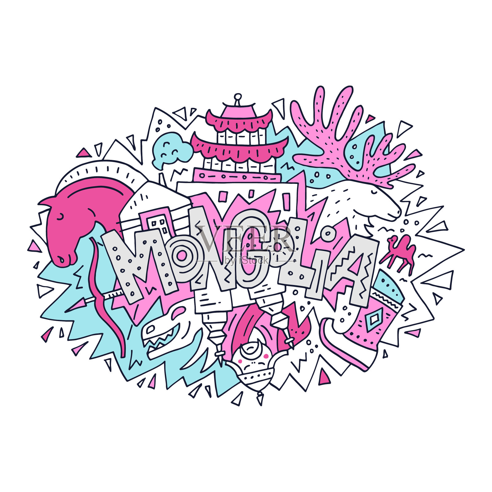 蒙古的概念设计元素图片