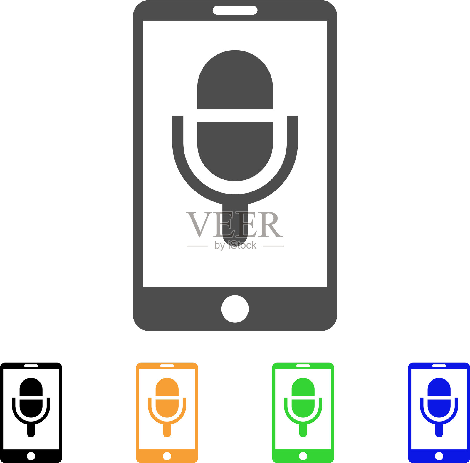 手机麦克风图标插画图片素材