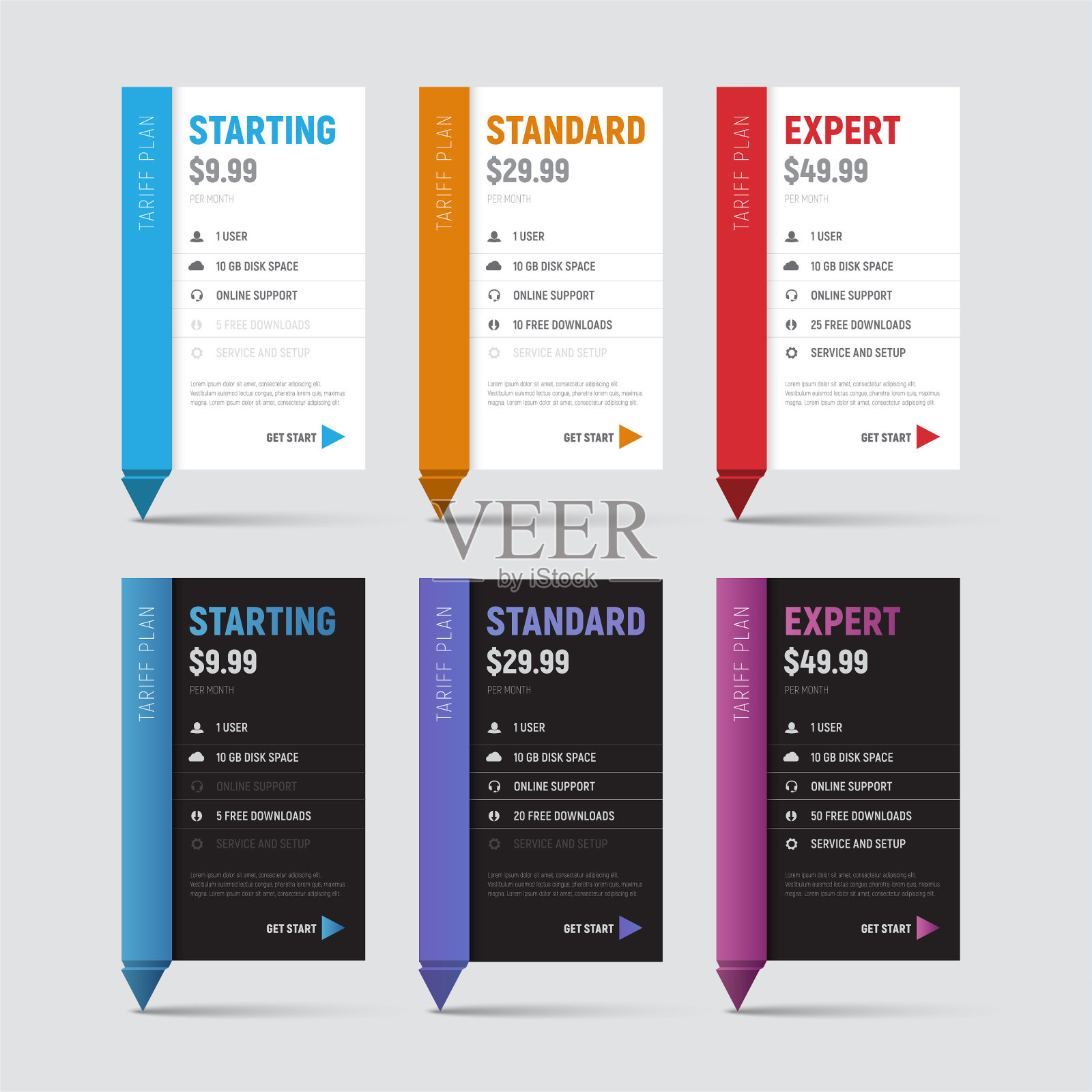 一套黑白价格表与模板设计模板素材