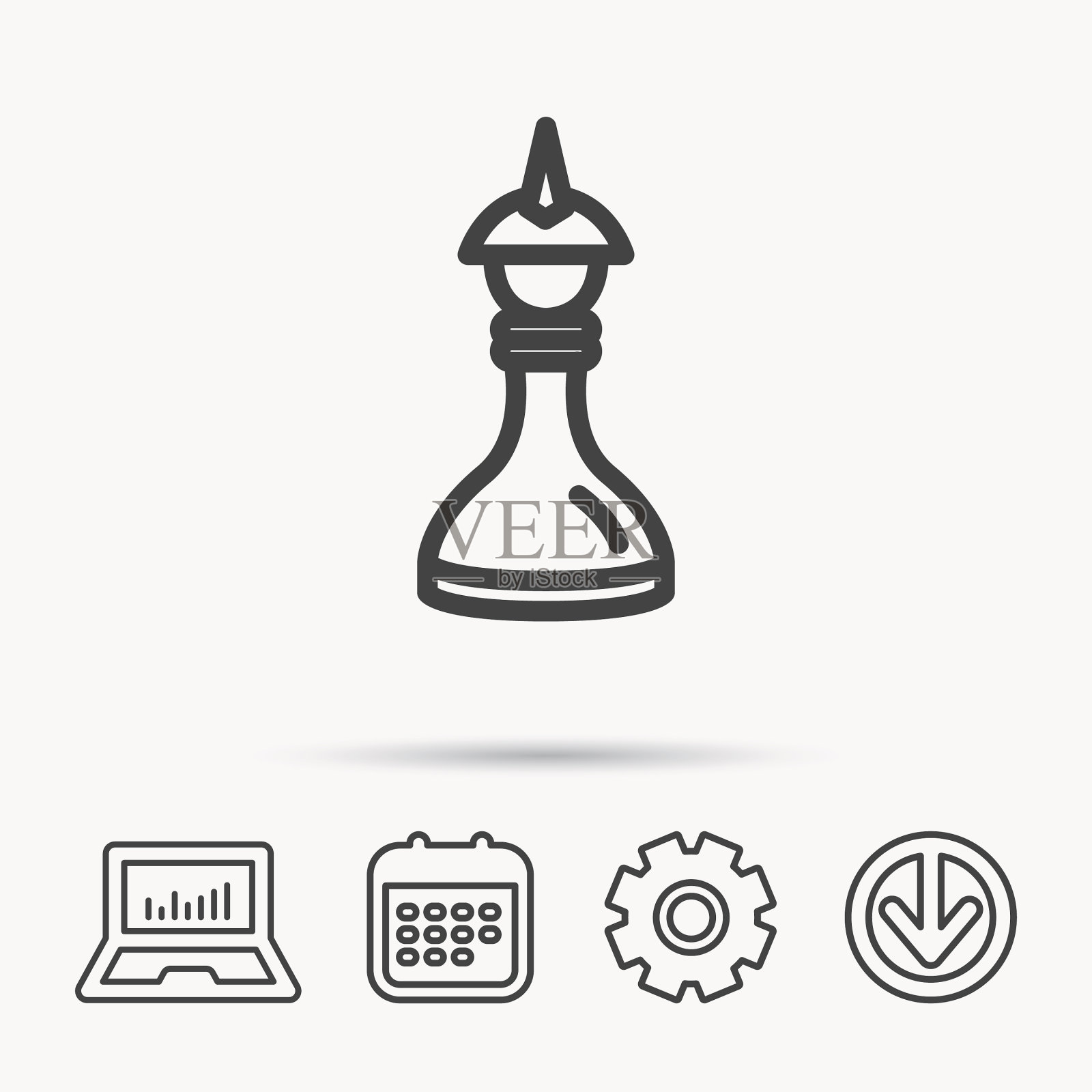 战略图标象棋皇后或国王标志图标素材