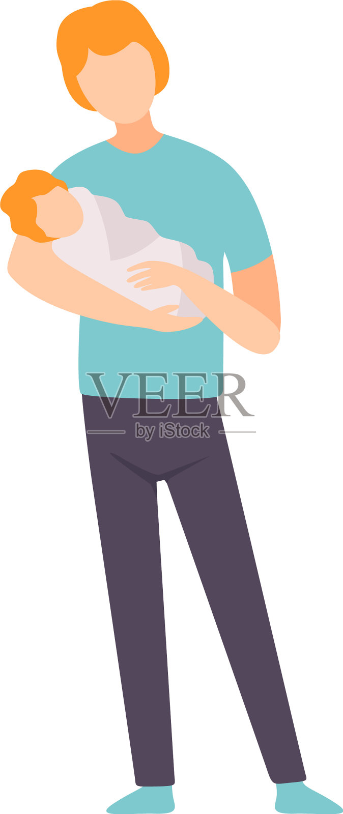 父亲抱着刚出生的婴儿设计元素图片