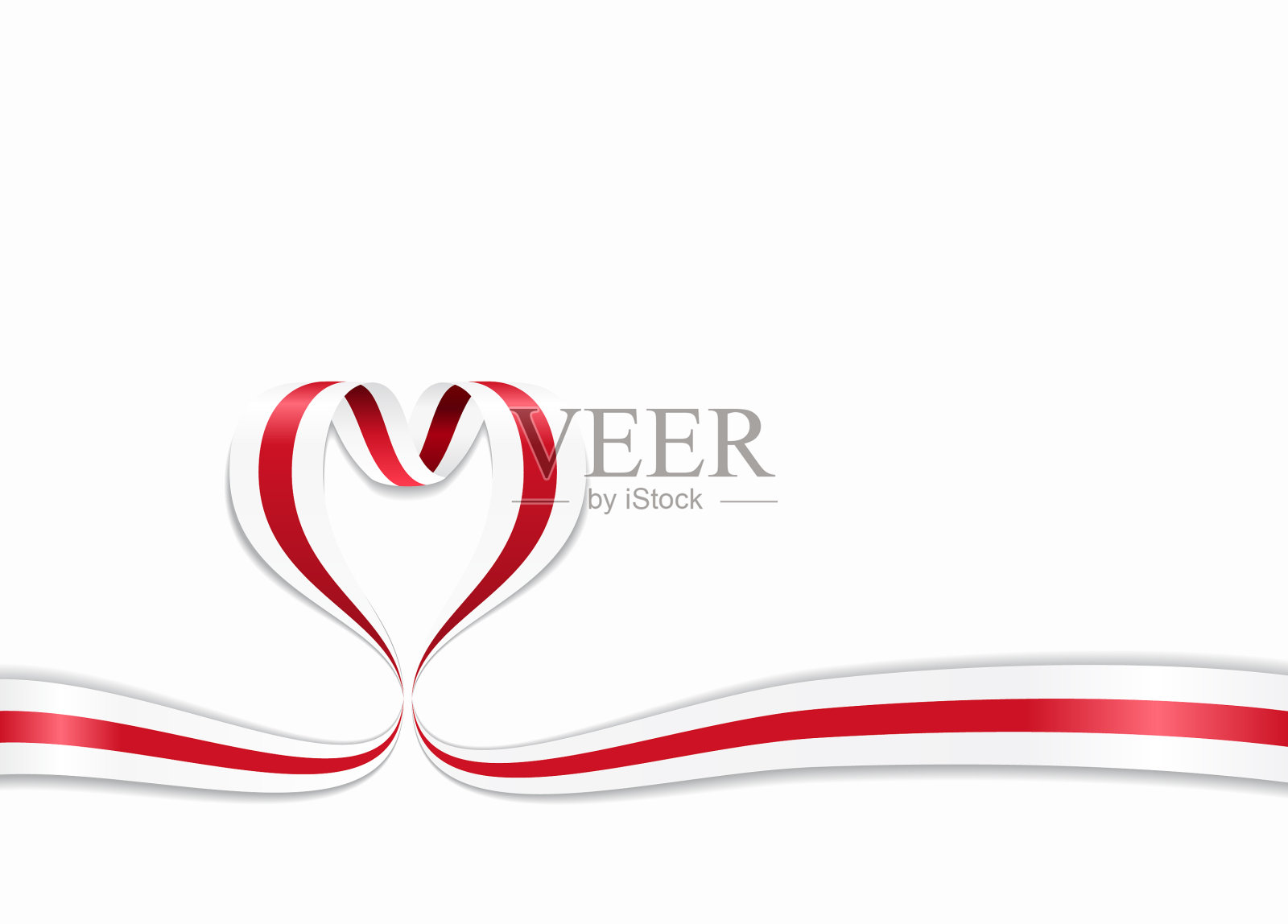 白俄罗斯国旗心形丝带插画图片素材