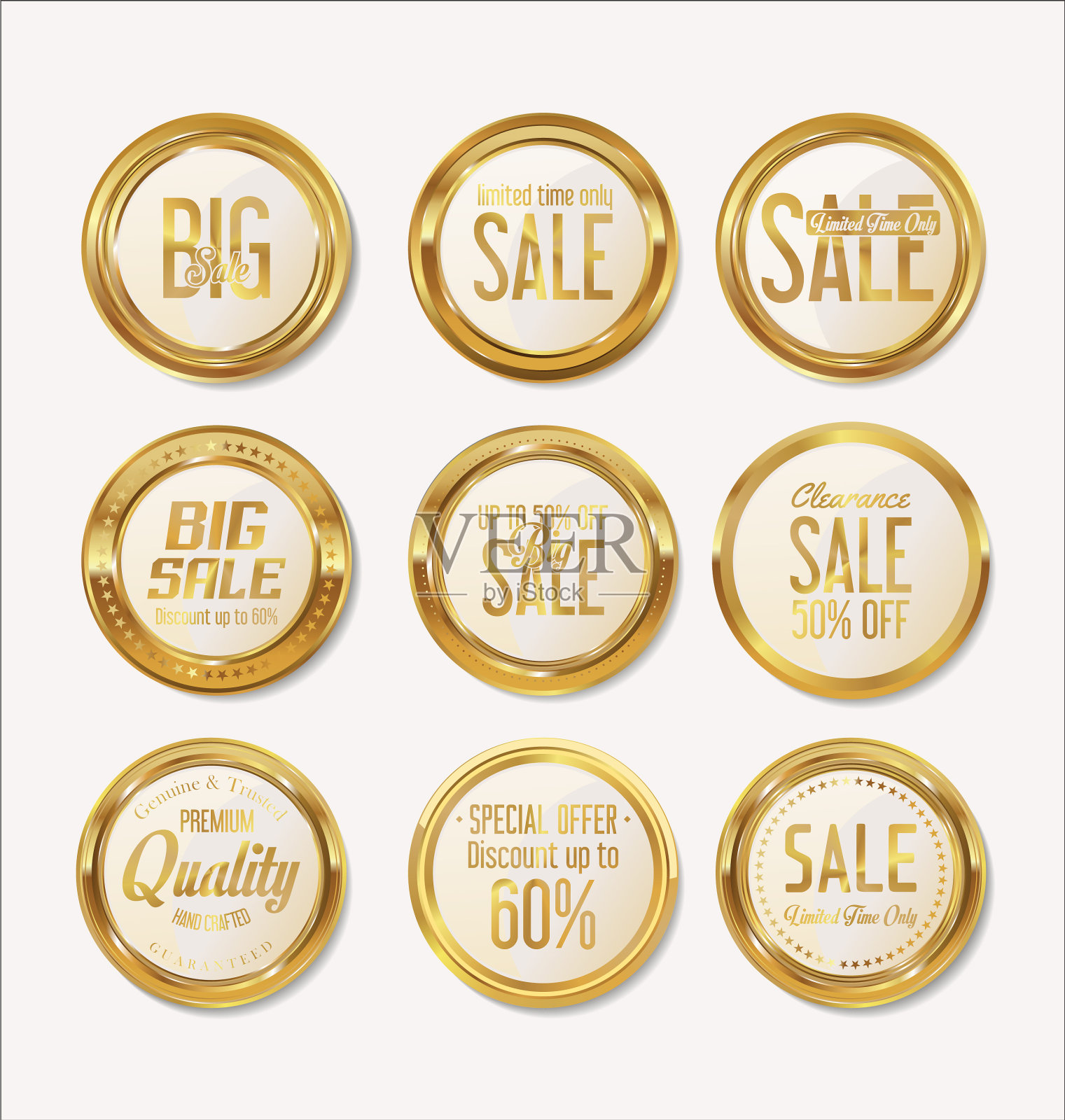 销售复古的黄金徽章和标签设计元素图片