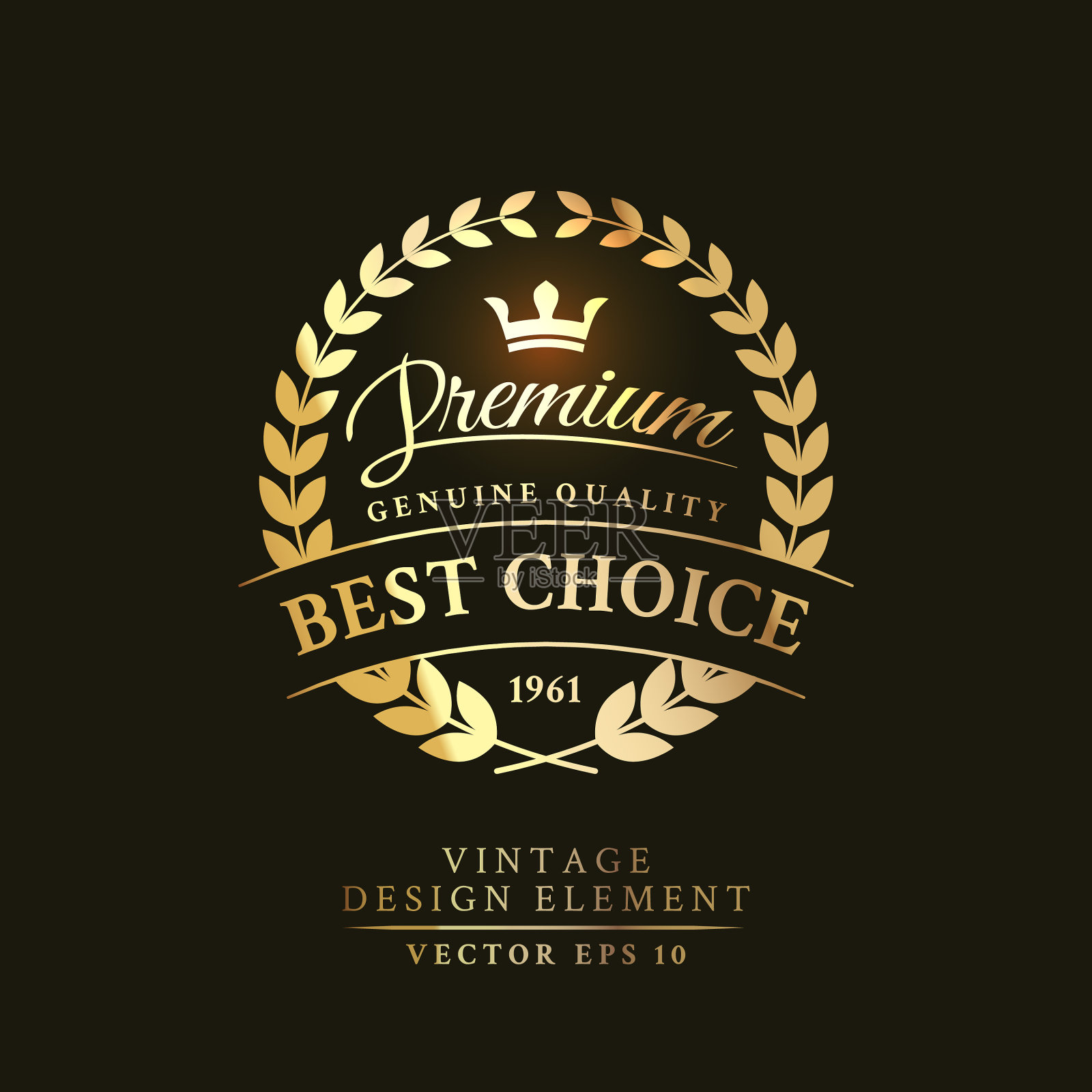 金色复古徽章溢价插画图片素材