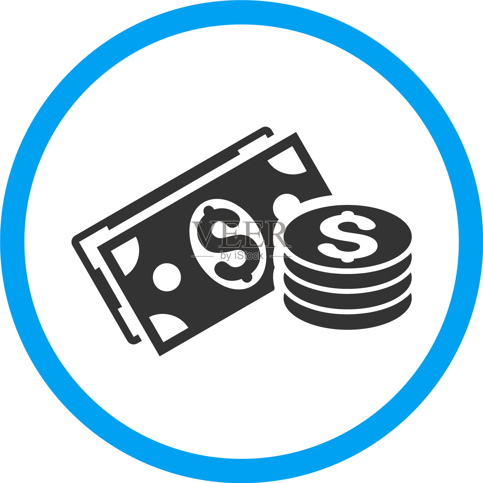 美元现金圆角图标图标素材