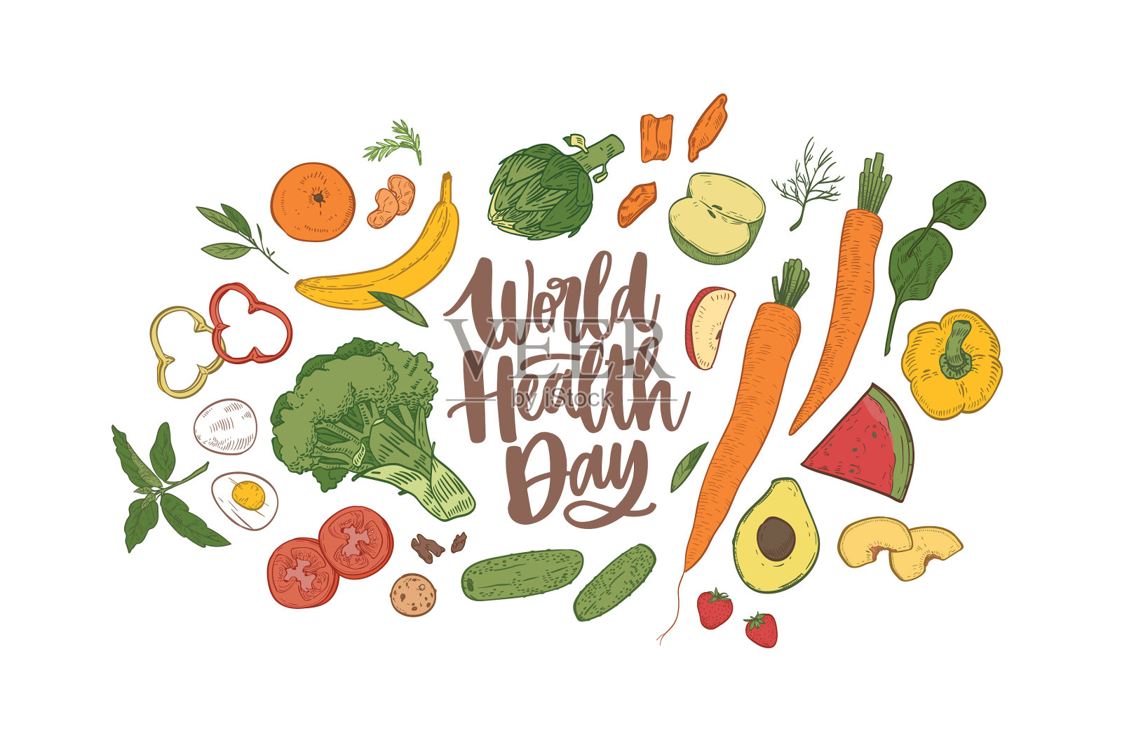 世界卫生日的庆祝横幅设计元素图片