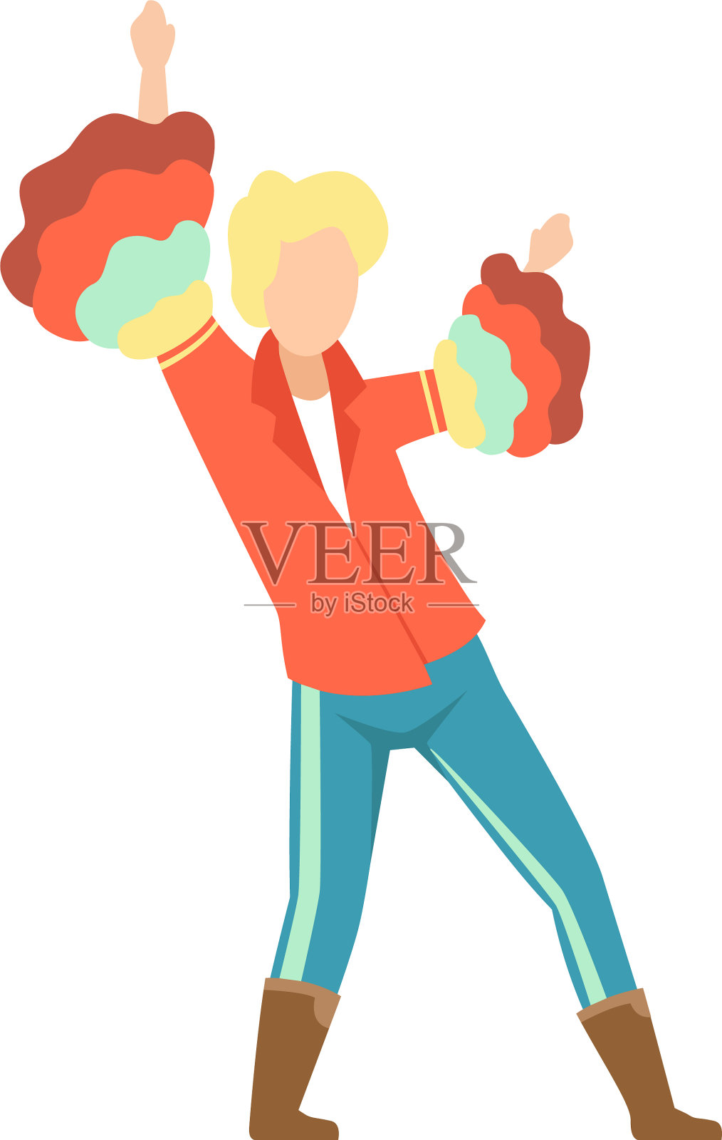 年轻人穿着鲜艳的服装在民间传说中跳舞设计元素图片