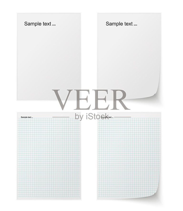 收集各种各样的白纸叶子插画图片素材