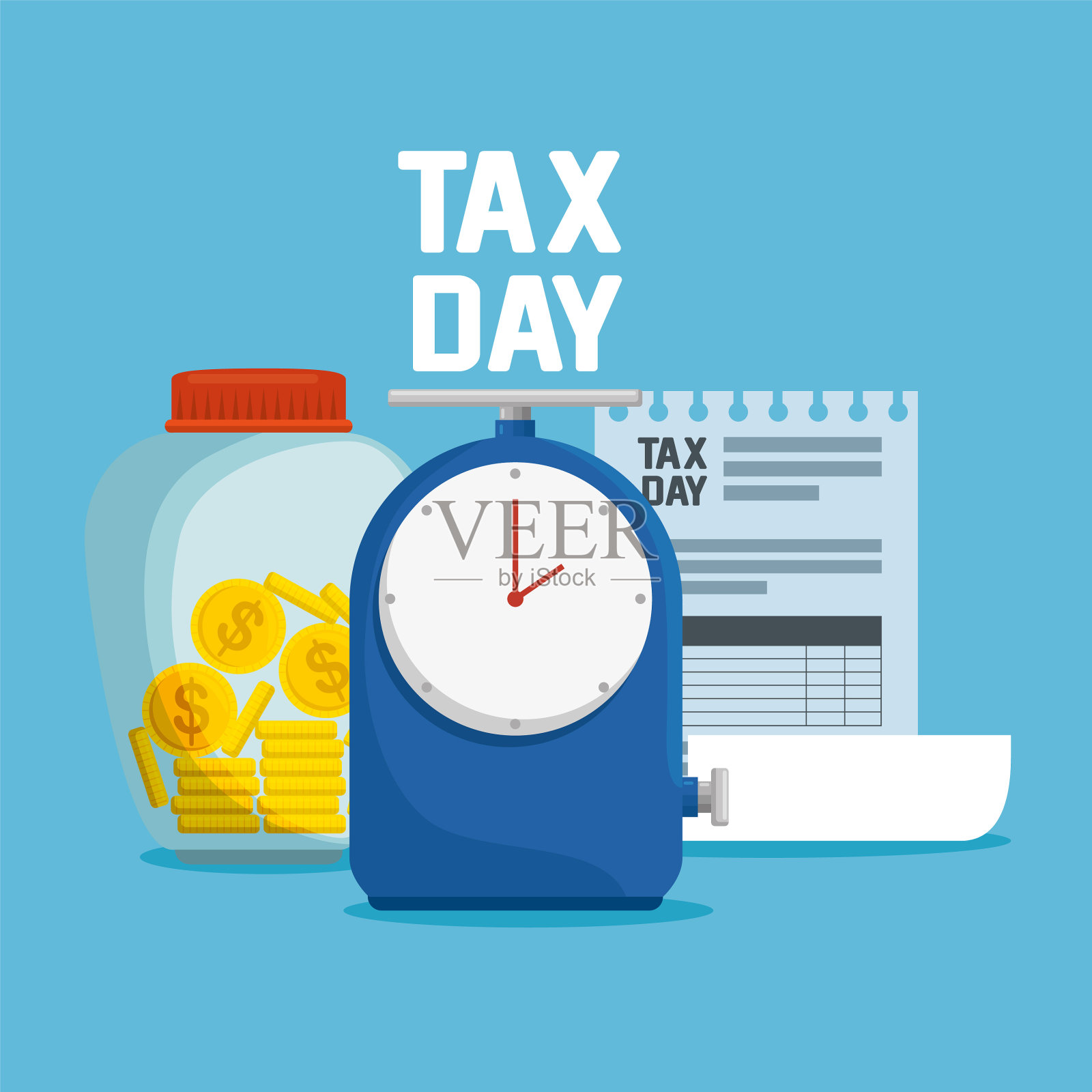 金融服务税收与货币铸币插画图片素材