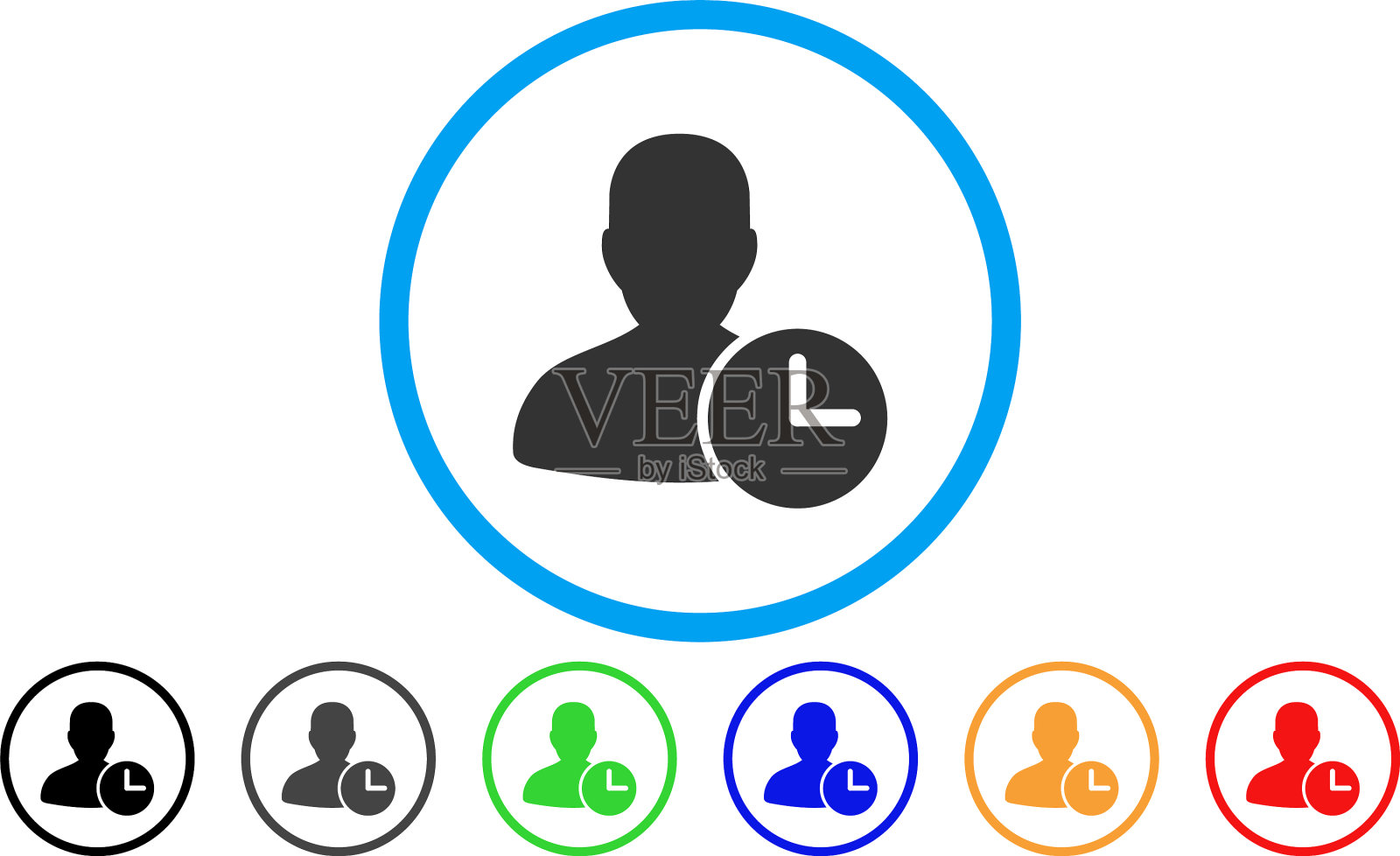 时间管理时钟圆形图标图标素材