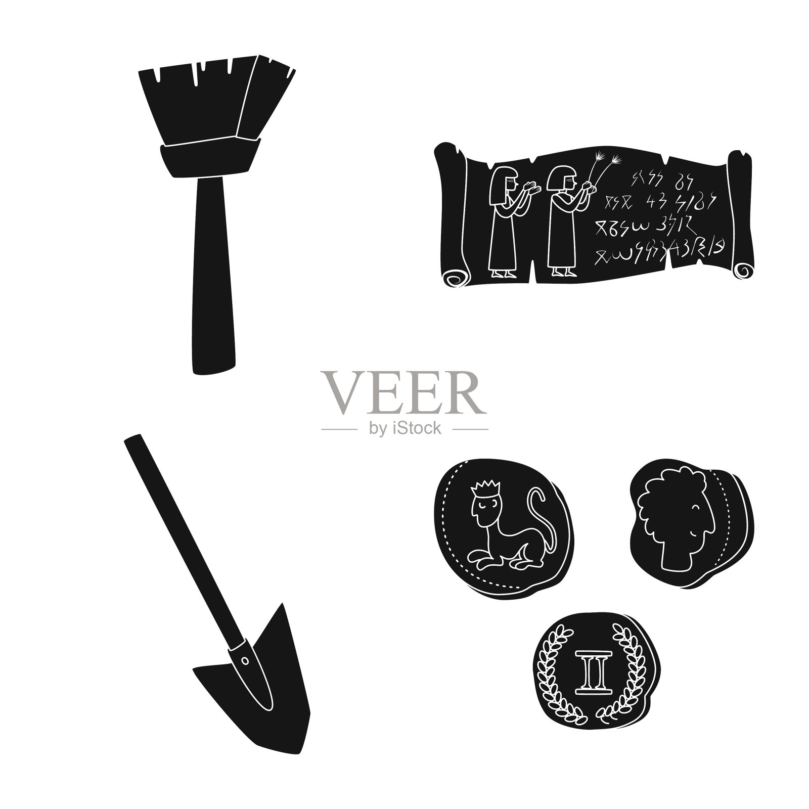 博物馆及属性标志插画图片素材