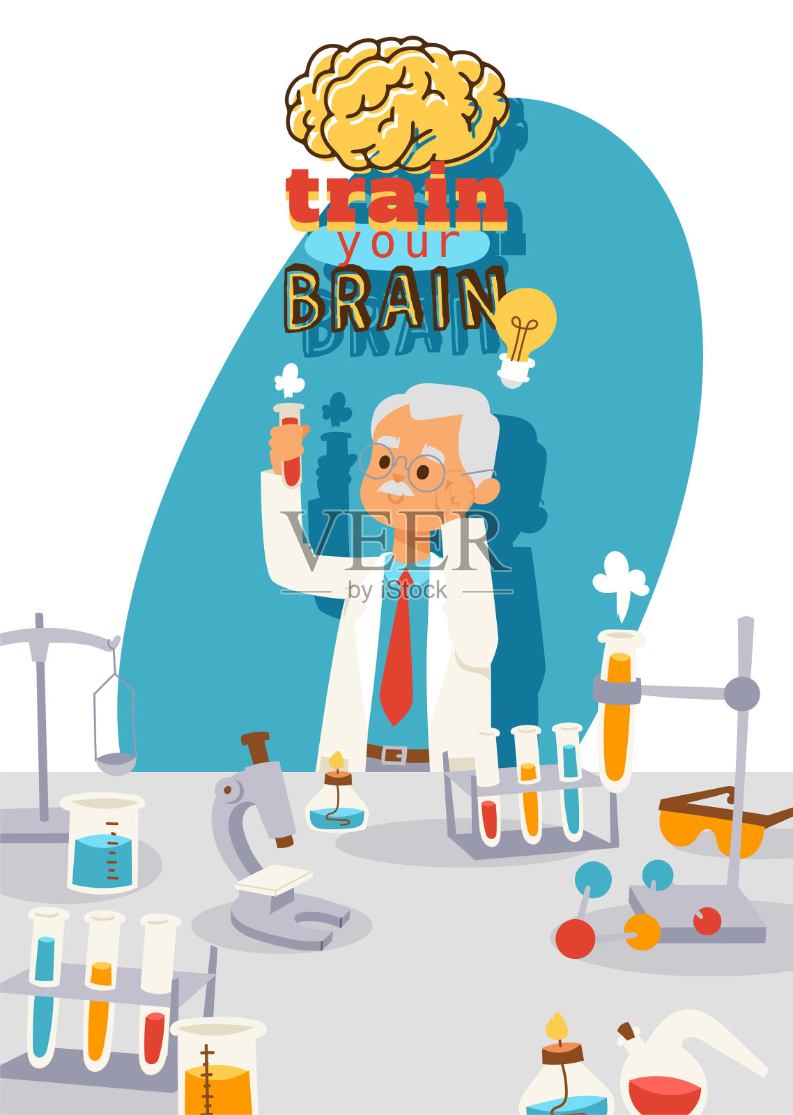 化学化学药剂学科学家插画图片素材