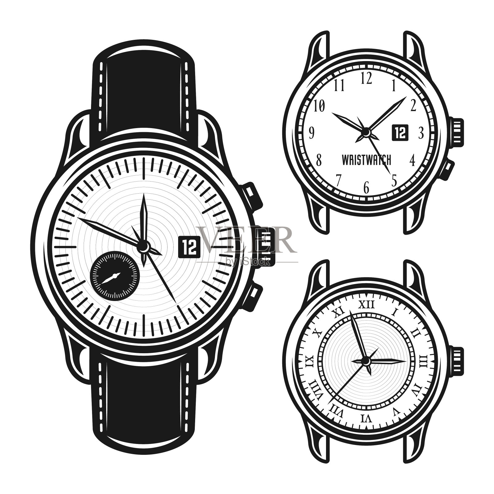 一套男士机械表设计元素图片