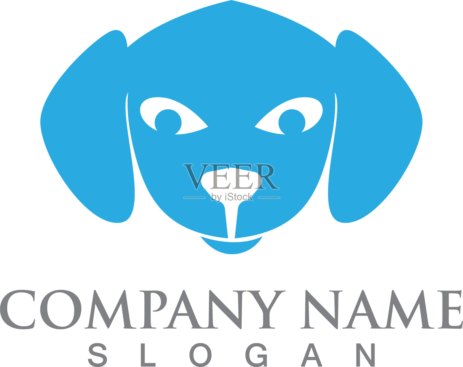 猫和狗的剪影标志模板插画图片素材