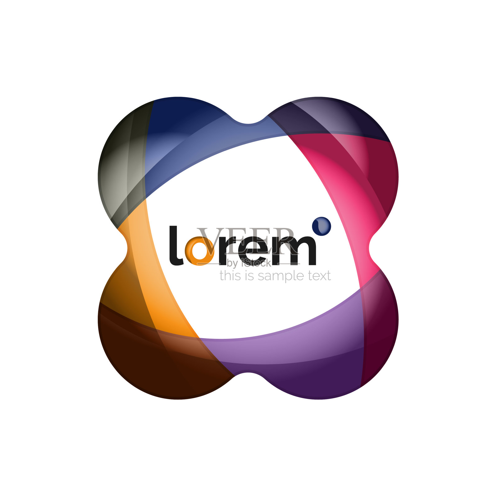 抽象几何标志设计重叠形状设计元素图片