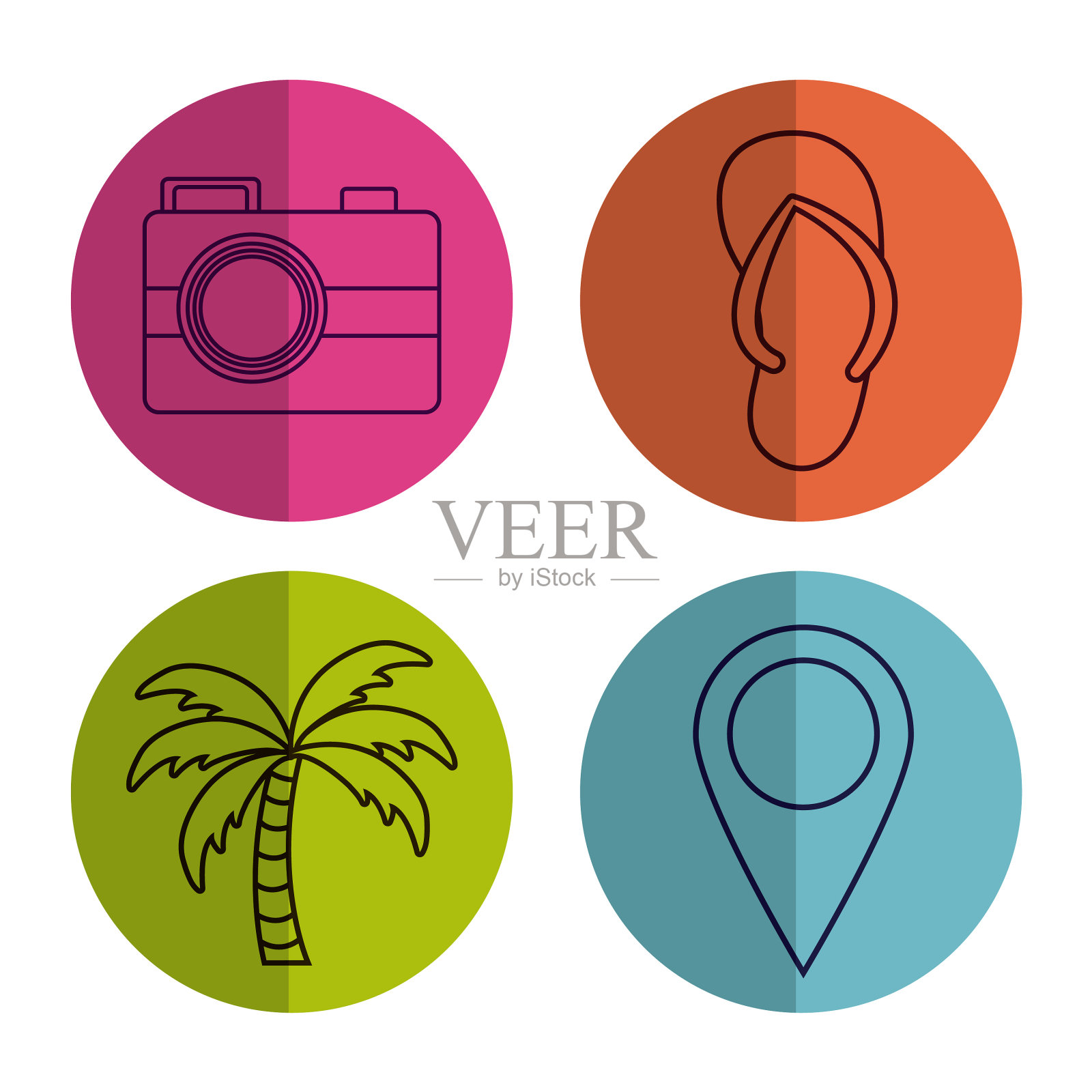 旅行时间设计图标素材