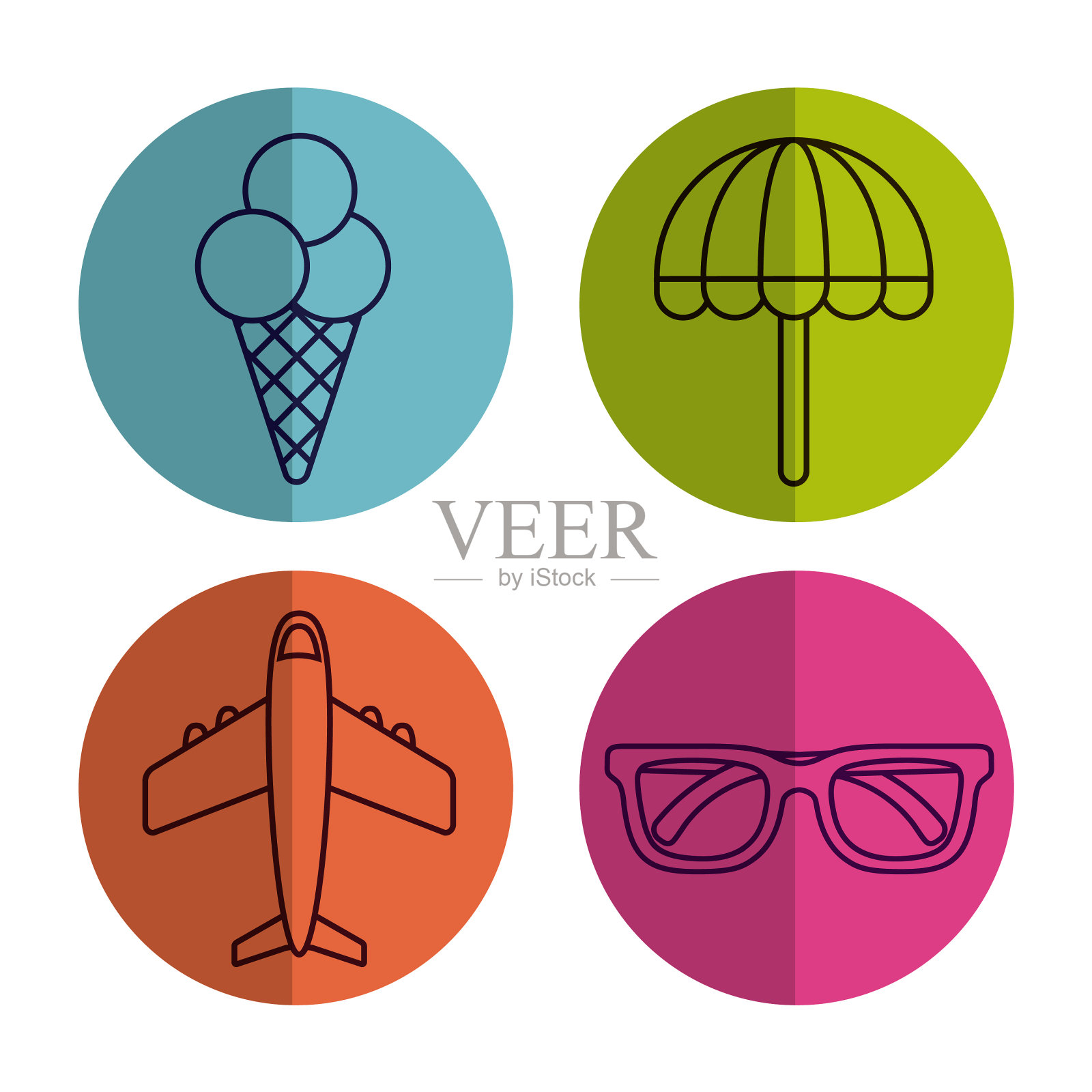 旅行时间设计图标素材